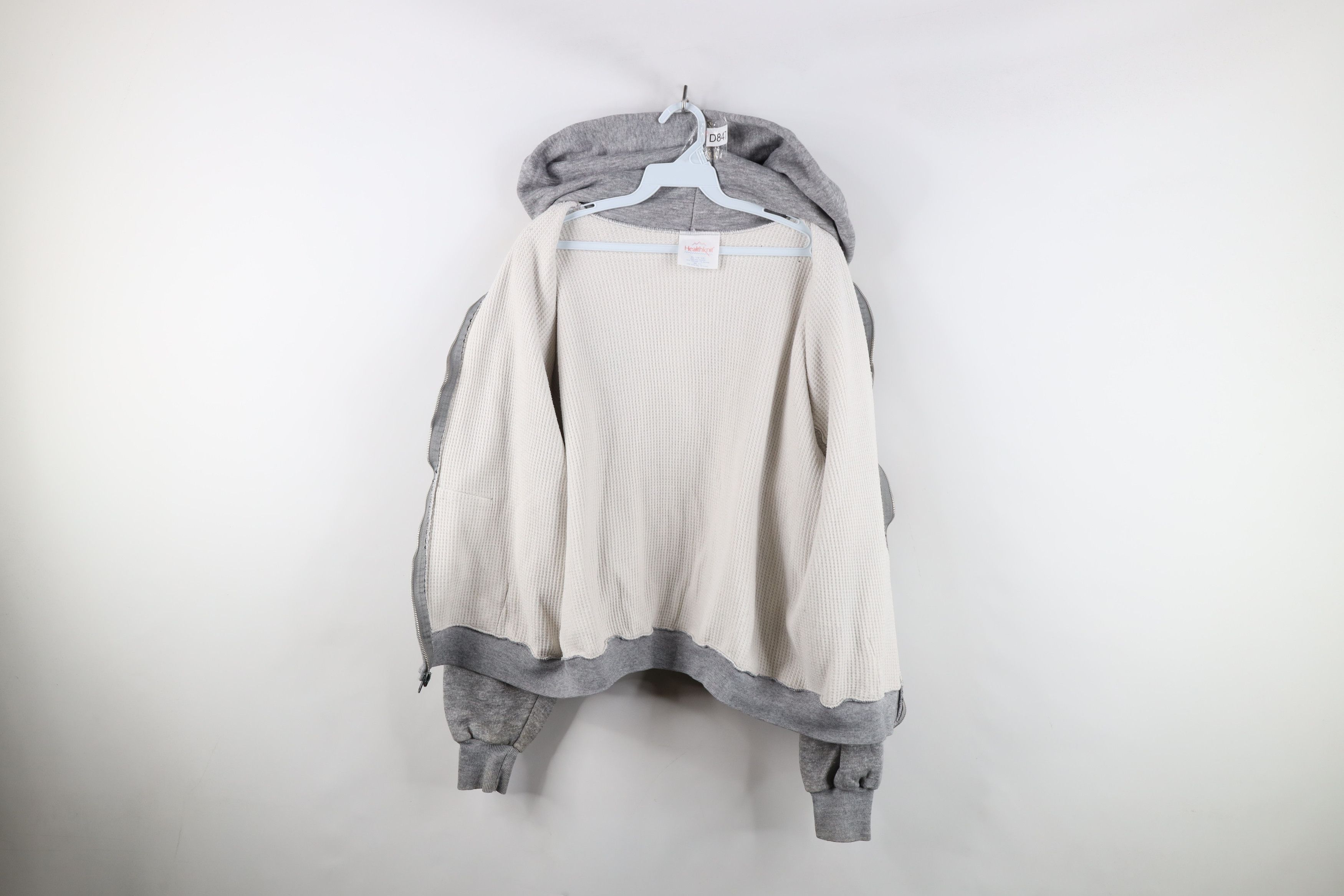 Vintage Vintage 70s Streetwear Thermal Lined Zip Hoodie Gray USA Size US XL / EU 56 / 4 - 12 Thumbnail