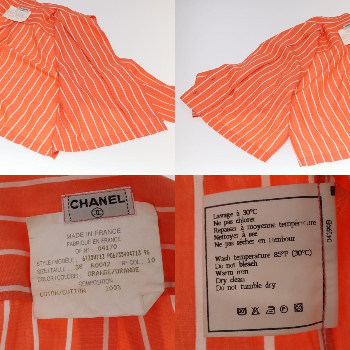 Chanel Chanel Shirt Cotton Orange CC Size ONE SIZE - 6 Thumbnail