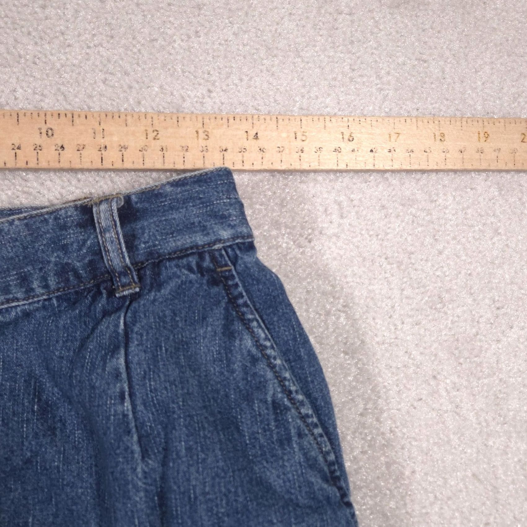 Denime VINTAGE? No. Cabin Creek Skirt Womens 12P Blue Denim Button Front Elastic Waist Midi Pockets Size 34" / US 12 / IT 48 - 6 Thumbnail