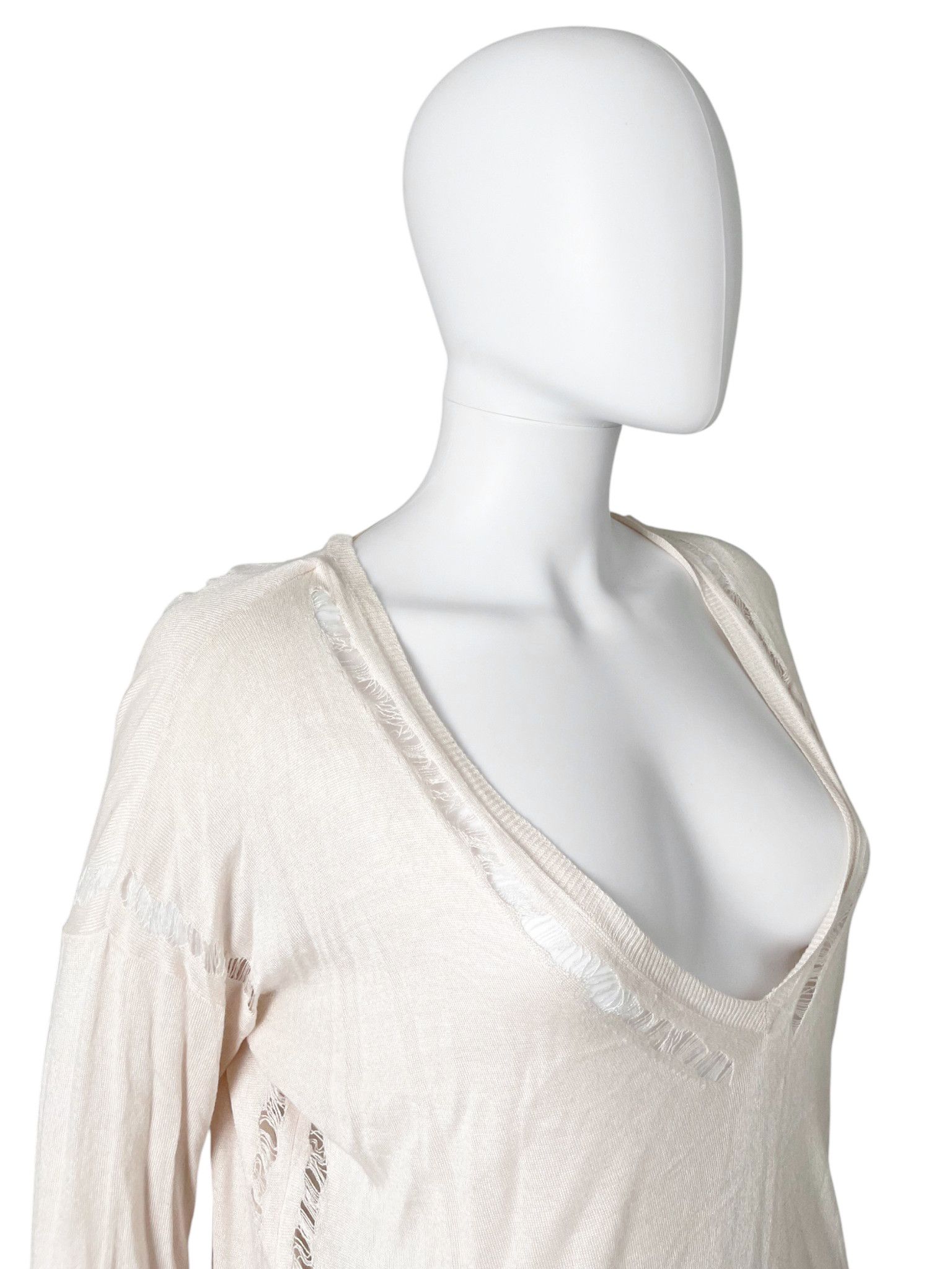 Ann Demeulemeester 2000's Cut-Out Distressed Oversize Pink Sweater Size M / US 6-8 / IT 42-44 - 6 Thumbnail