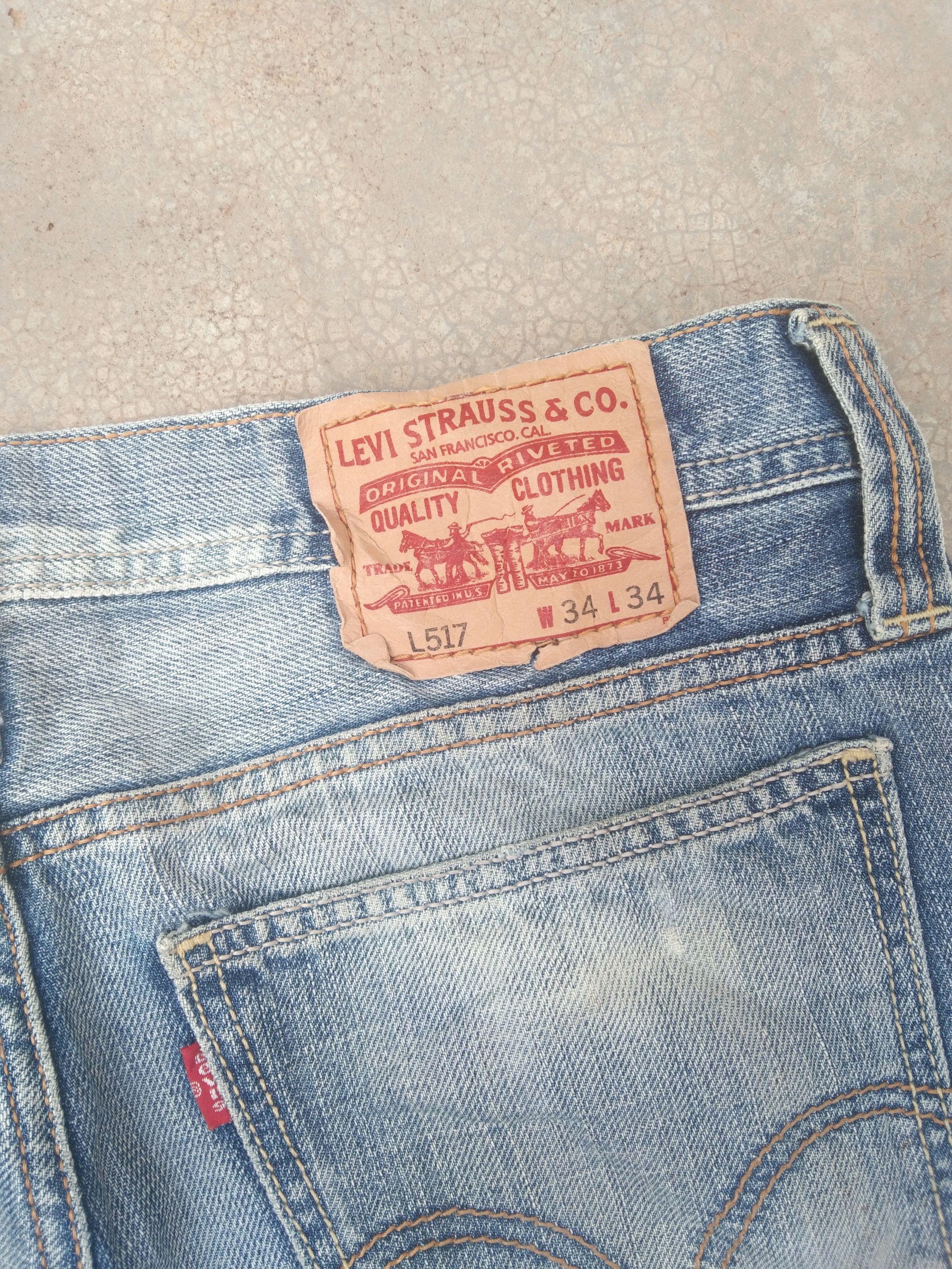 Levi's Vintage Levi's 517 Boot Cut Distressed Flared Jeans 33x30 Size US 33 - 4 Thumbnail