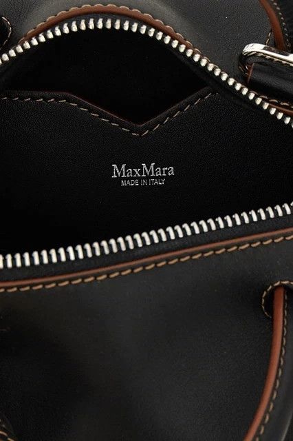 Max Mara MAX MARA Black Leather Holdall Top Handle New & Auth Size ONE SIZE - 4 Thumbnail