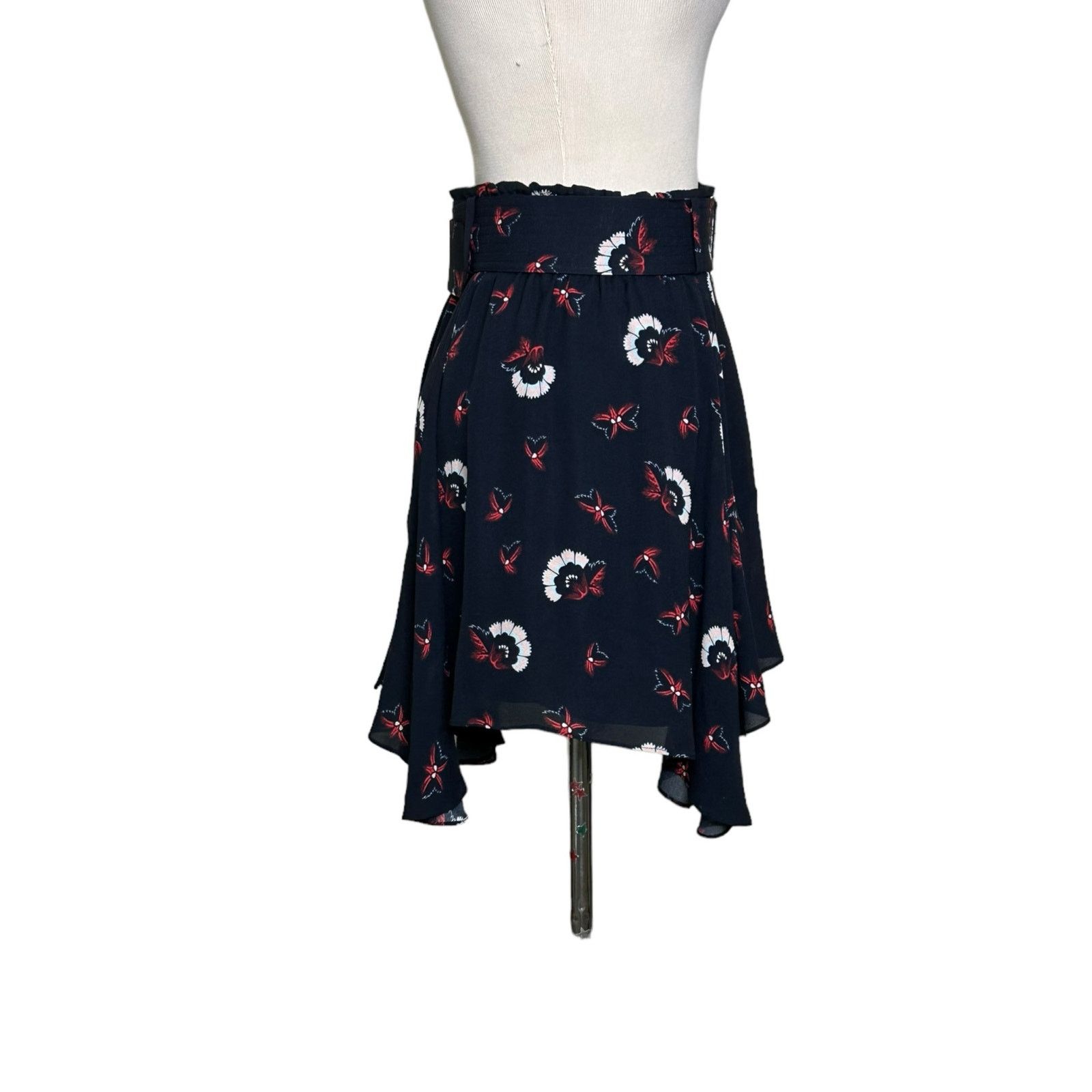 A.L.C. A.L.C blue floral belted handkerchief mini skirt size 2 Size 26" / US 2 / IT 38 - 8 Thumbnail