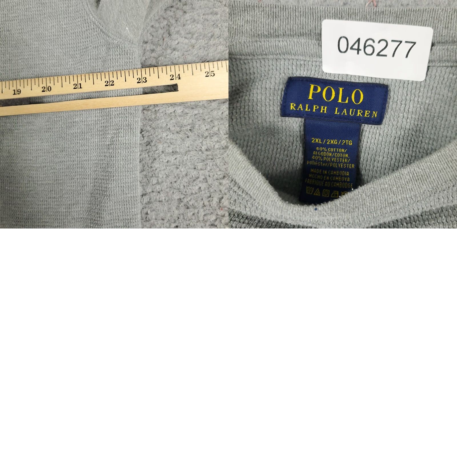 Ralph Lauren Ralph Lauren T Shirt Mens 2XL Gray Thermal Pony Waffle Knit Long Sleeve Size US XXL / EU 58 / 5 - 8 Thumbnail