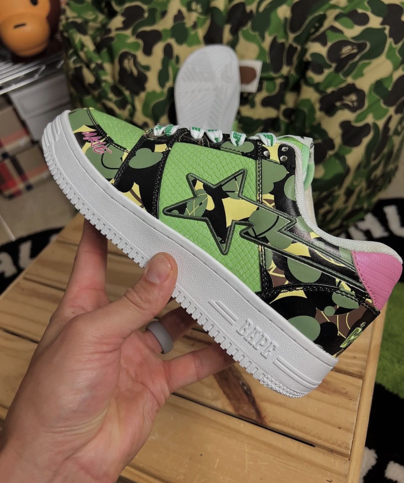 Bape × Futura 2021 A Bathing Ape x Unkle Futura Multi Leather Bapesta Size US 8 / EU 41 - 17 Thumbnail