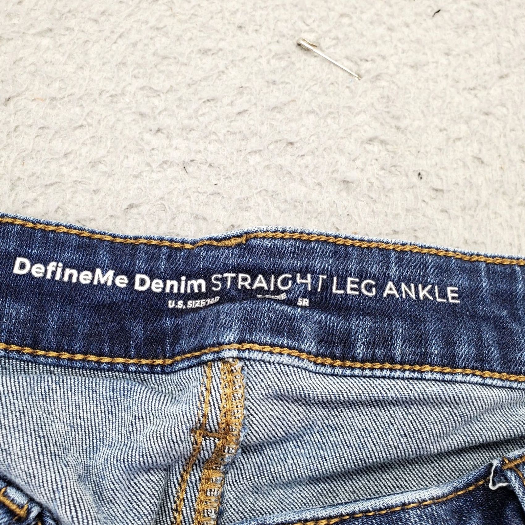 Vintage Chico's DefineMe Ankle Jeans Womens 14R Blue Denim Faded Stretch Straight Leg Jeans Size 36" / US 14 / IT 50 - 7 Thumbnail
