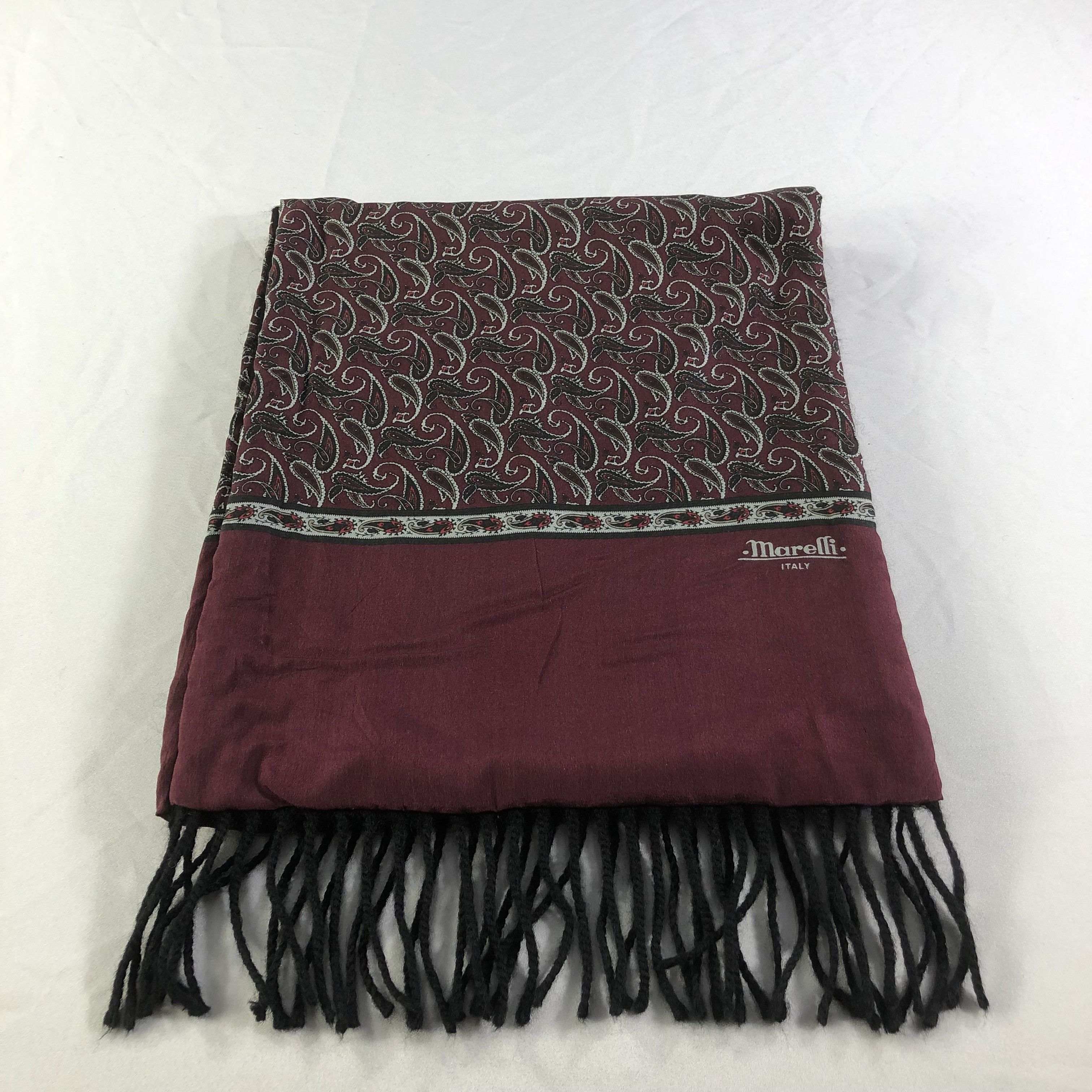 Hypebeast Marelli Paisley Silk Wool Scarf Muffler V1666 Size ONE SIZE - 2 Thumbnail