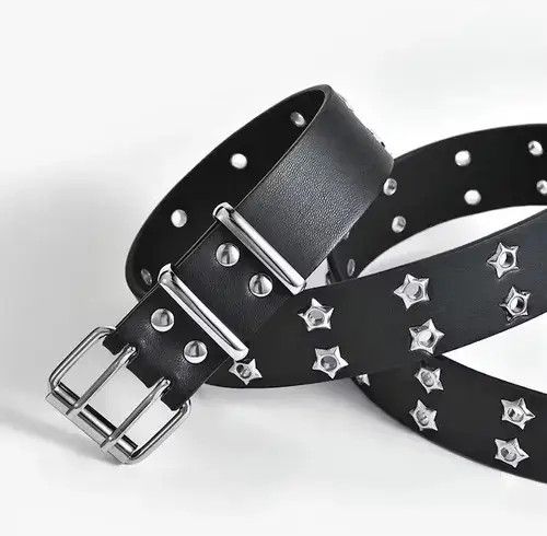 Japanese Brand Star Eye Rivet Belt Black Size ONE SIZE - 2 Thumbnail