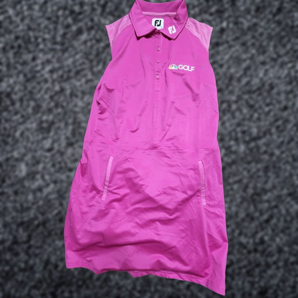 Footjoy FOOTJOY Womens XS Pink Golf Skort Dress - Solid V-Neck, Short Sleeve, Workwear Size XS / US 0-2 / IT 36-38 - 1 Thumbnail