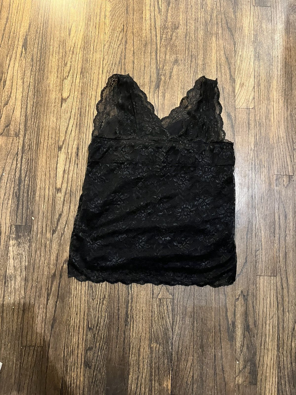 Vintage Black lace low-cut v-neck vintage COLZA top Size L / US 10 / IT 46 - 4 Thumbnail