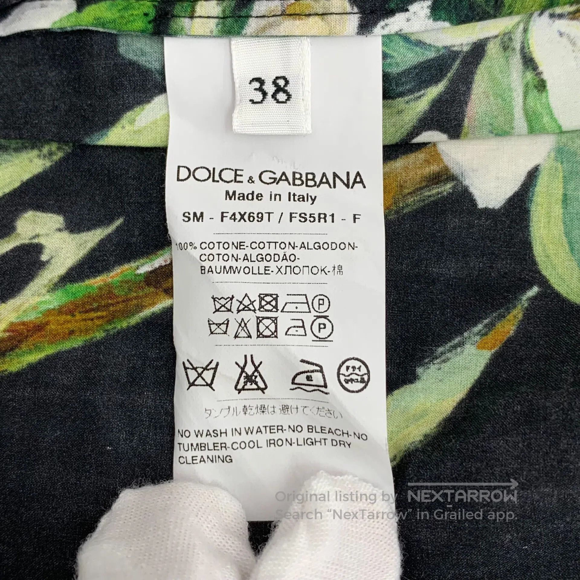 Dolce & Gabbana Dolce Gabbana size M Dark green floral full print cotton c Size 37" - 6 Thumbnail