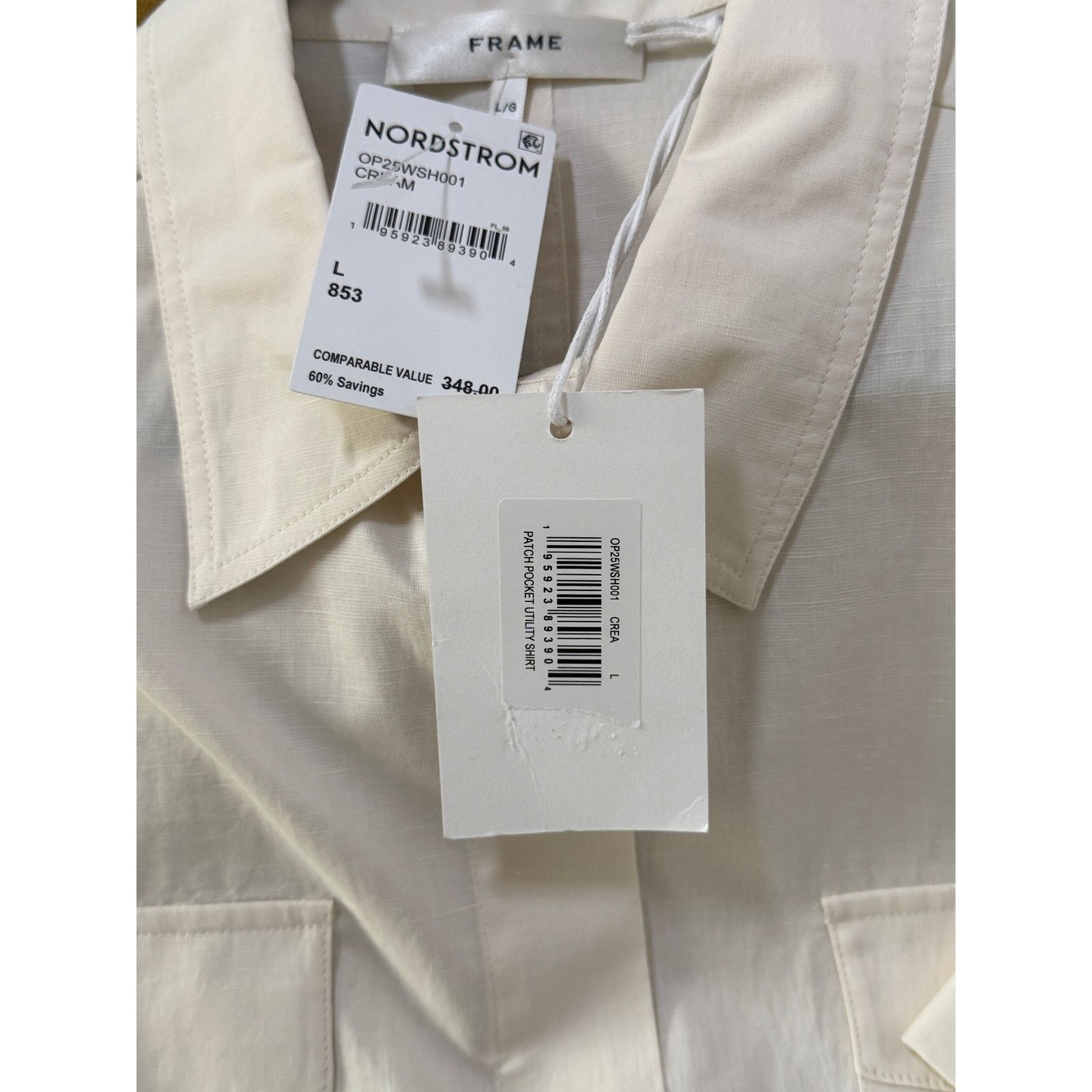 Frame FRAME NWT Utility Pocket Short Sleeve Button-Up Shirt Size US L / EU 52-54 / 3 - 5 Thumbnail
