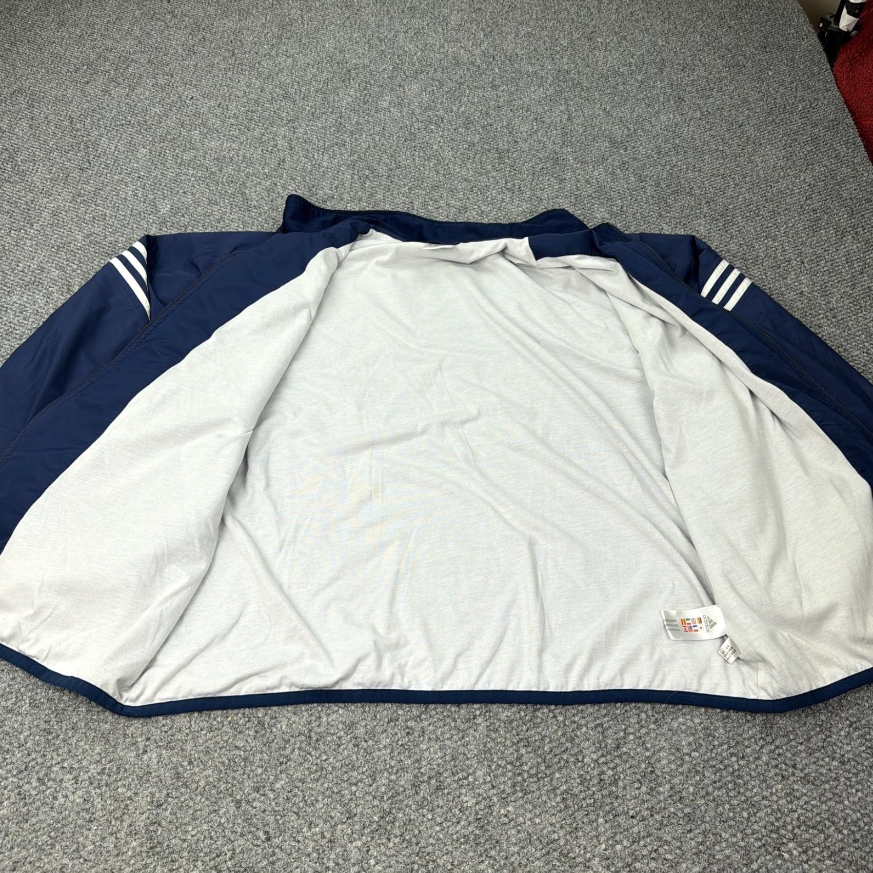 Adidas Adidas Jacket Mens 2XL Blue Full Zip Windbreaker 3 Stripes Athletic Lined Size US XXL / EU 58 / 5 - 7 Thumbnail