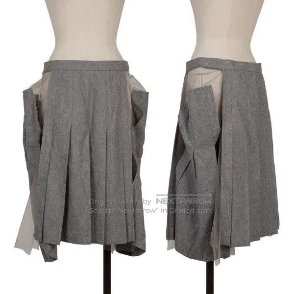 Comme des Garcons Comme Des Garcons size M Gray Vintage Pleated Tulle Half S Size 22" - 1 Thumbnail