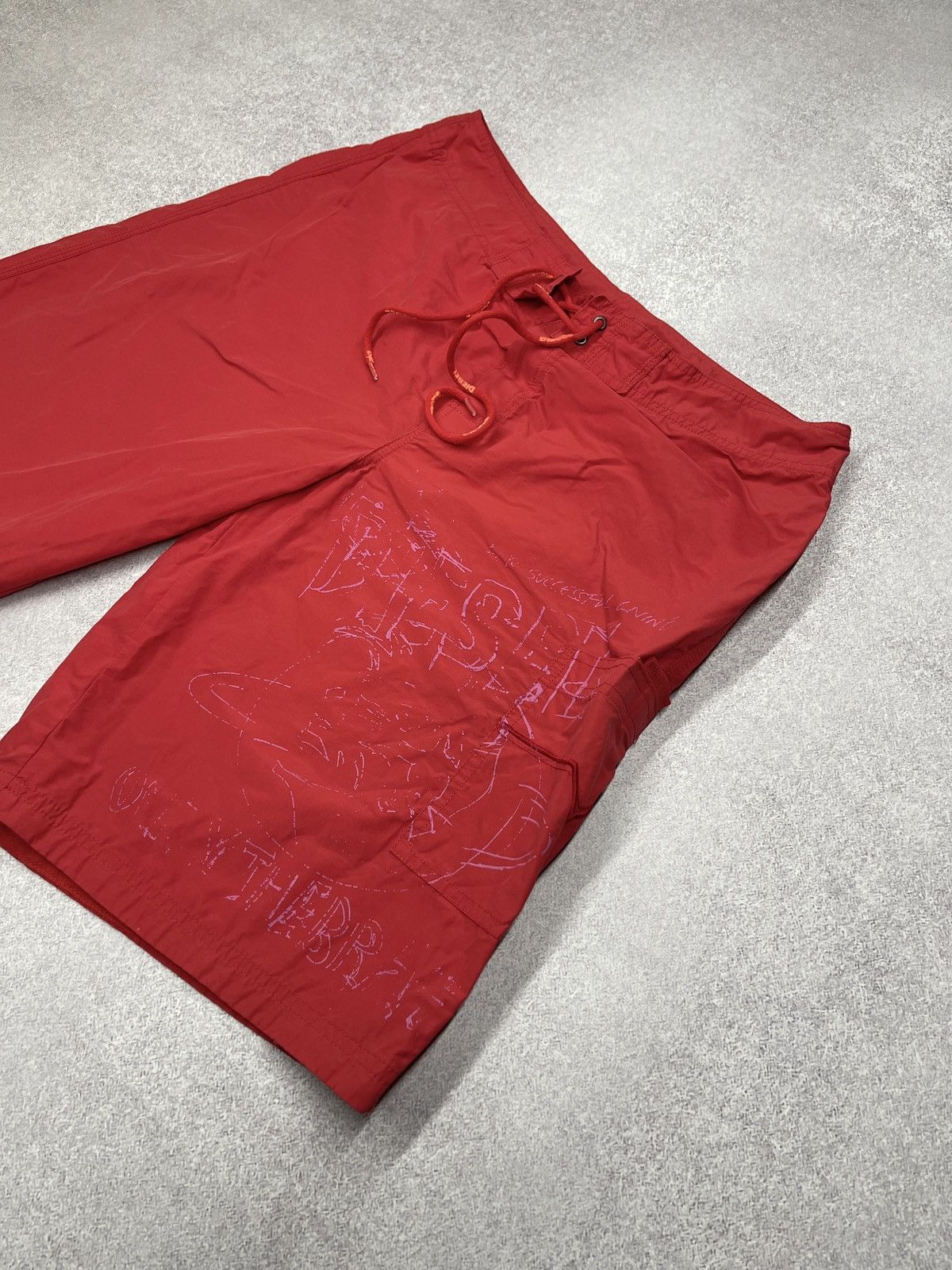 Diesel Mens Diesel Swimwear Shorts Red Big Logo Size L Size US 34 / EU 50 - 4 Thumbnail