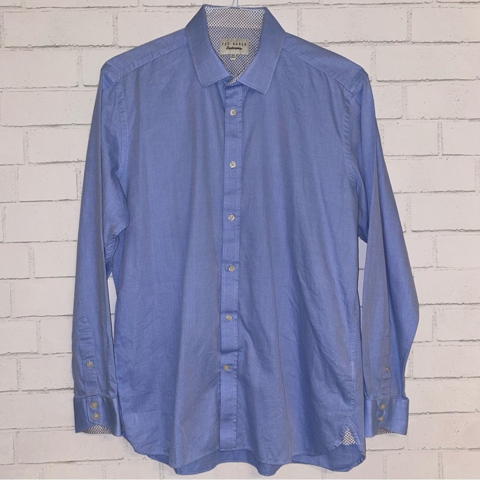 Ted Baker Ted Baker $120 Endurance Performance Shirt Blue 16.5” 34-35 Size US M / EU 48-50 / 2 - 2 Thumbnail