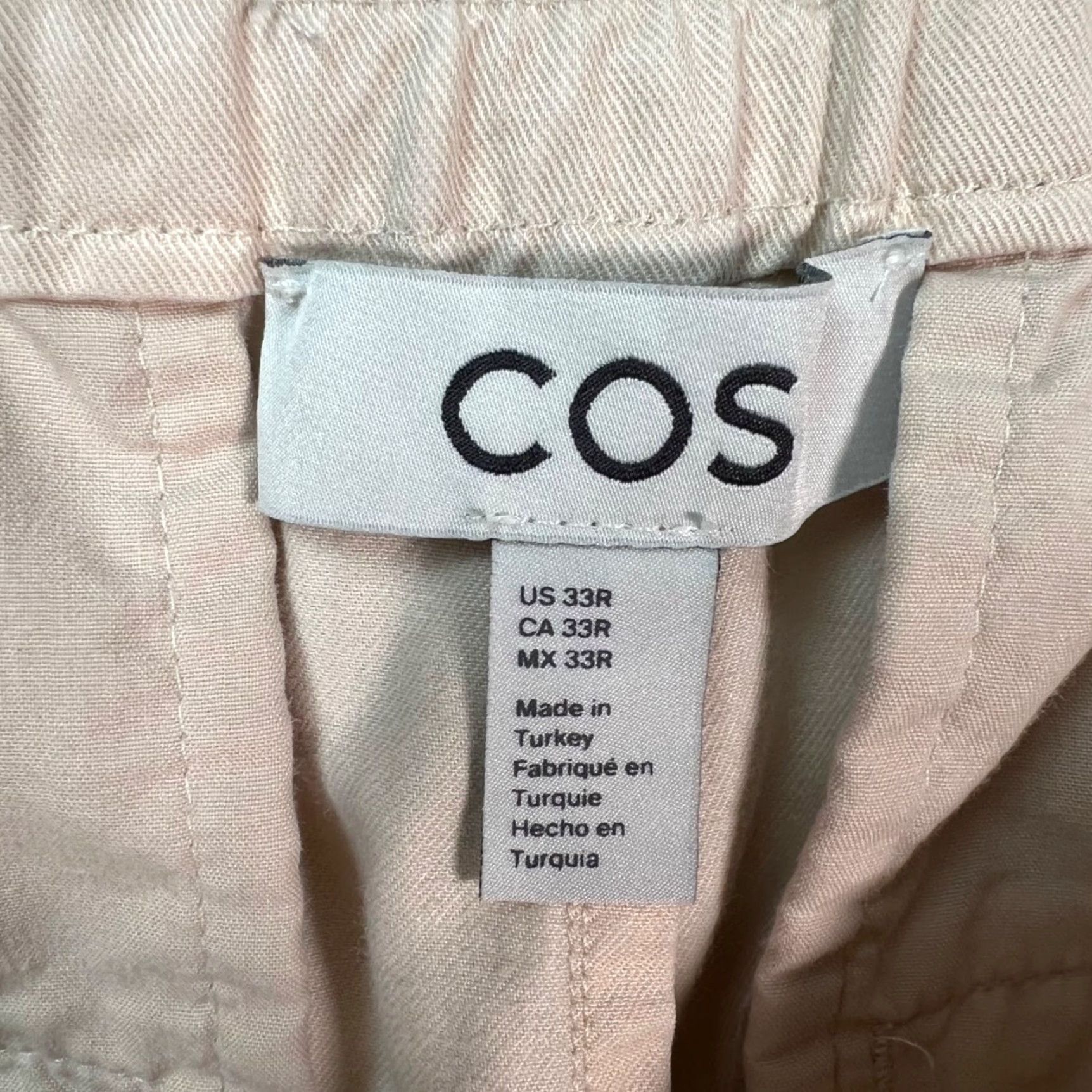 Cos COS Mens 33R Beige Casual Trousers Lyocell & Cotton Blend Tapered Leg Pants Size US 33 - 3 Thumbnail