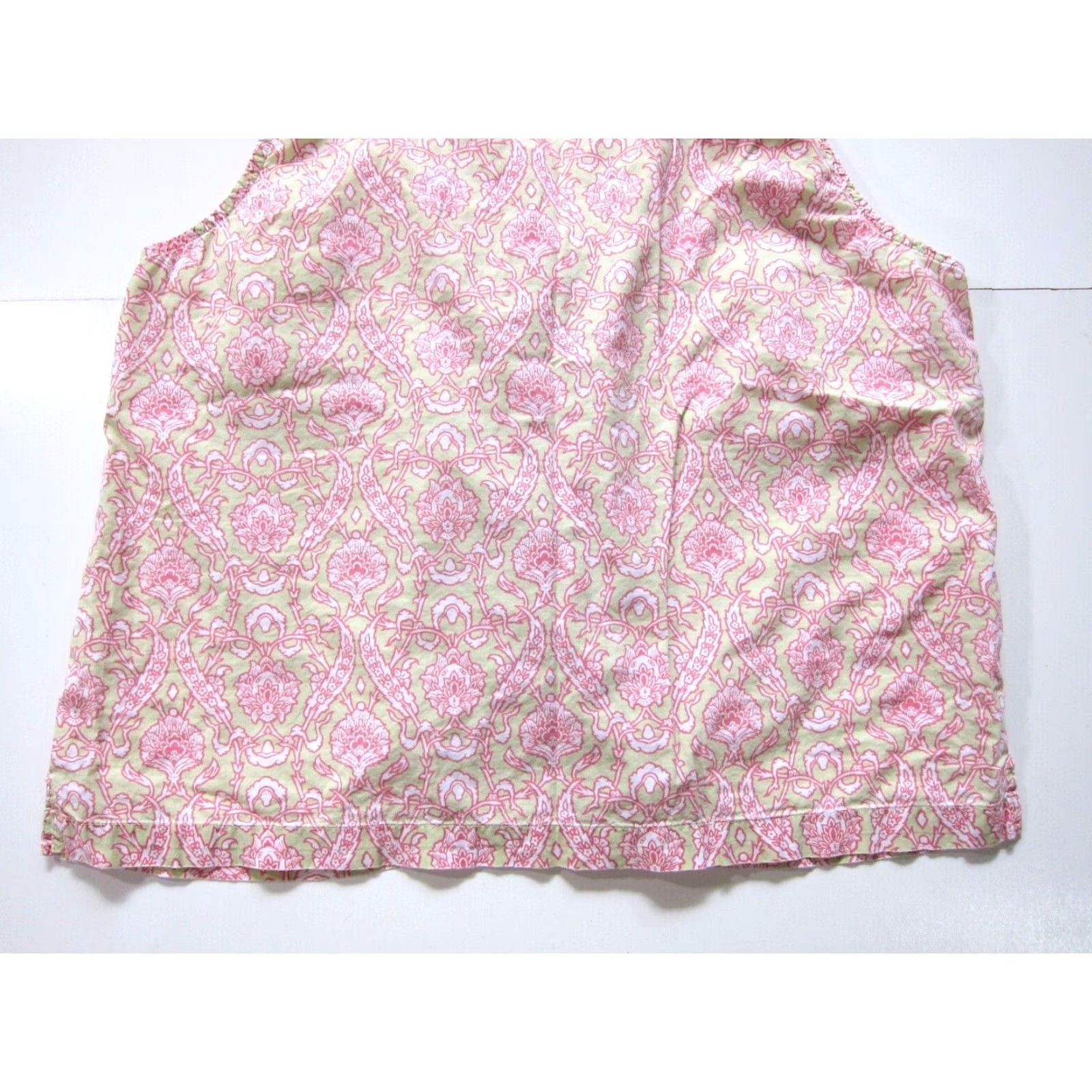Vintage Needham Lane Blouse Sleeveless Floral 100% Cotton Pink White Green M Womens Size M / US 6-8 / IT 42-44 - 7 Thumbnail
