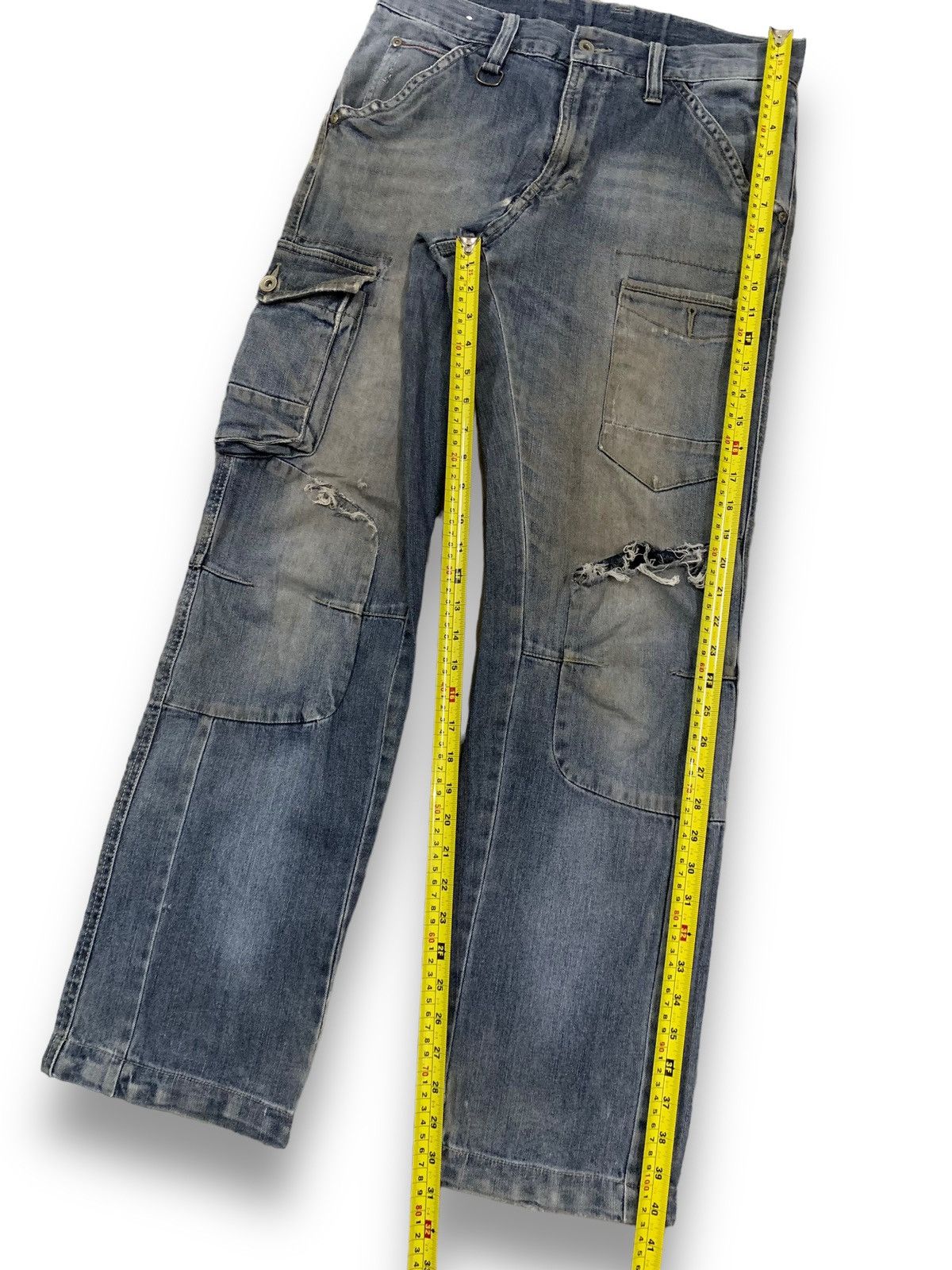 Japanese Brand Japanese Brand Mud Wash Double Knee Multipockets Cargo Jeans Size US 32 / EU 48 - 16 Thumbnail