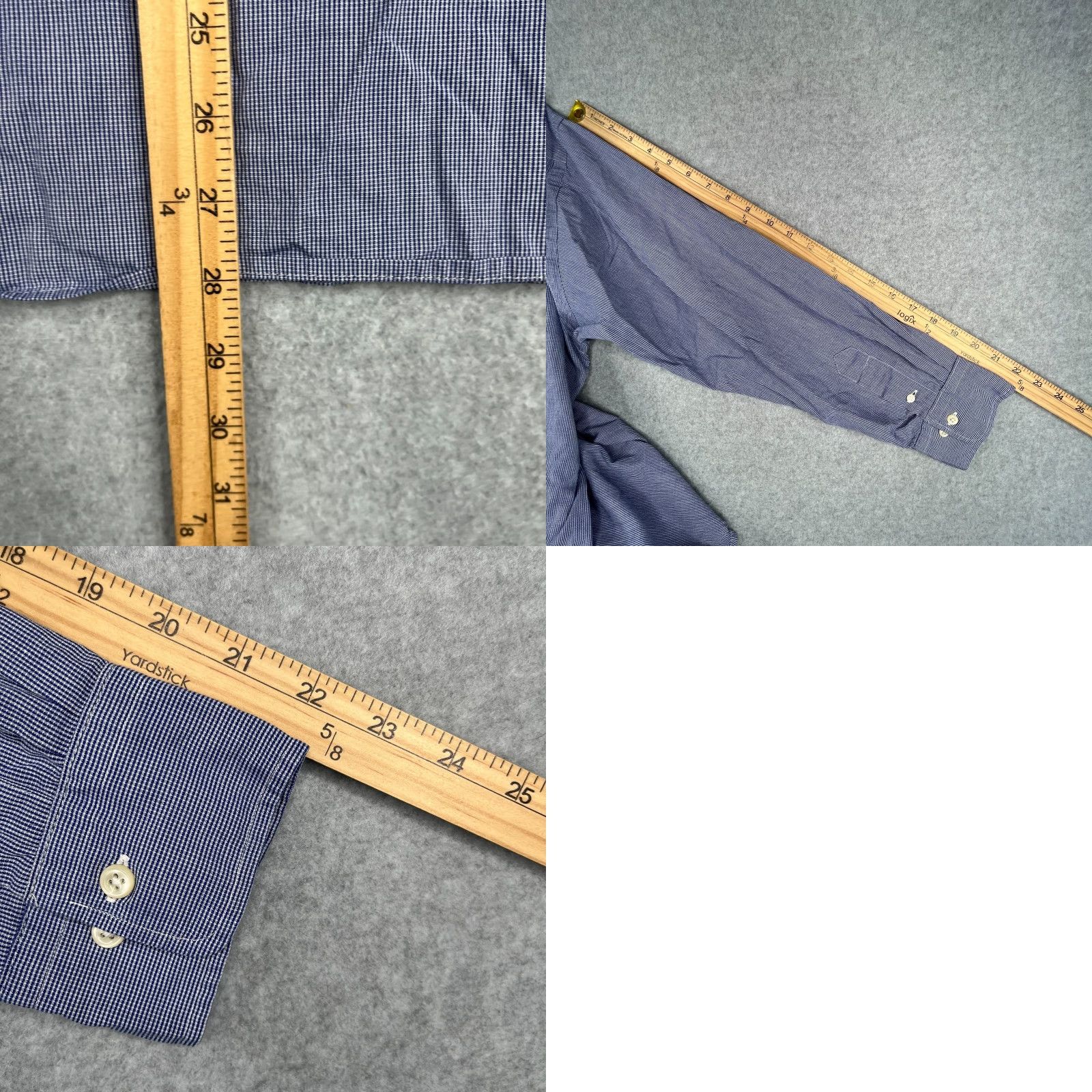 Polo Ralph Lauren Polo Ralph Lauren Shirt 17.5 Blue Mini Check Casual Button-Up Long Sleeve Men's Size US XXL / EU 58 / 5 - 8 Thumbnail