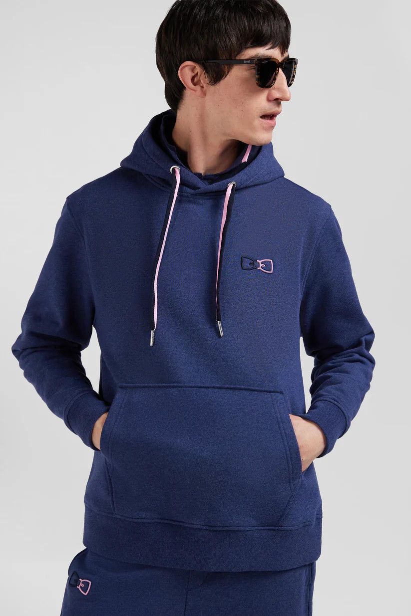Eden Park o1s22i1n1024 Embroidered Logo Hooded Sweatshirt in Blue Size US XL / EU 56 / 4 - 3 Thumbnail