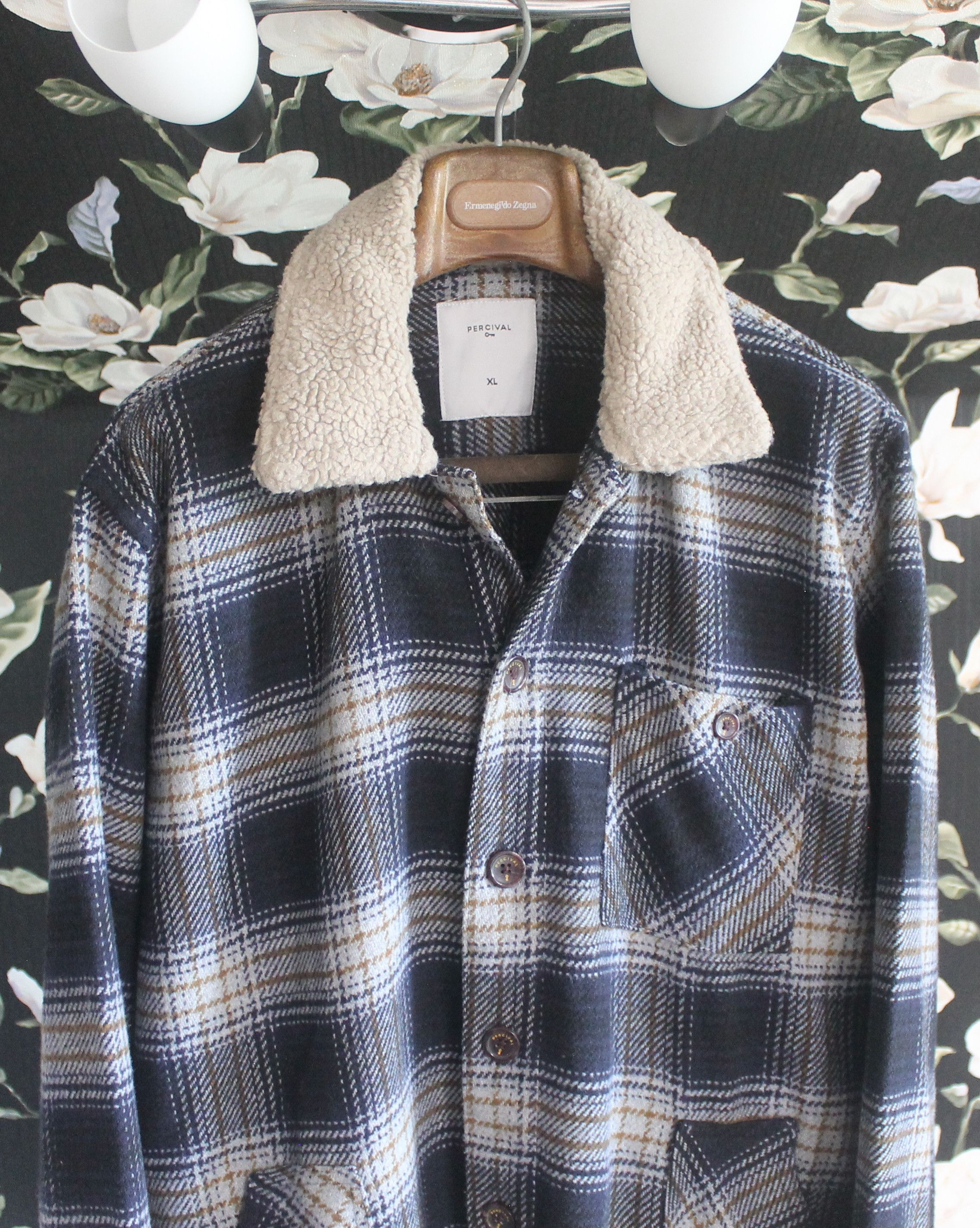Percival PERCIVAL Checked Overshirt Jacket Collar Shacket Size US XL / EU 56 / 4 - 2 Thumbnail