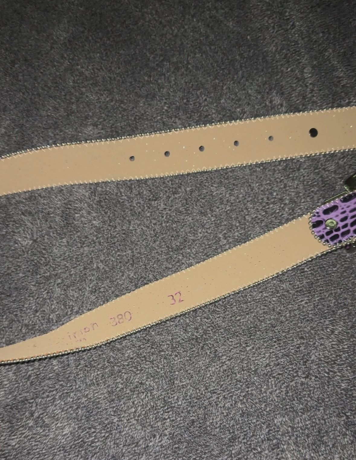 B.B. Simon Purple Alligator BB belt Size 32 - 7 Thumbnail