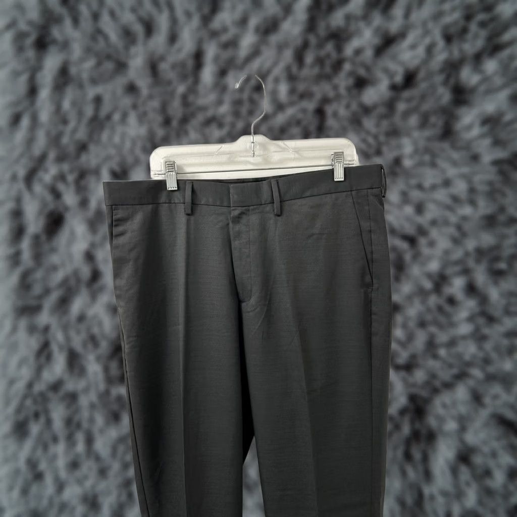 Kenneth Cole KENNETH COLE REACTION Pants Mens 36x32 Gray Slim Flat Front Stretch YKK Front Slit Size US 36 / EU 52 - 1 Thumbnail