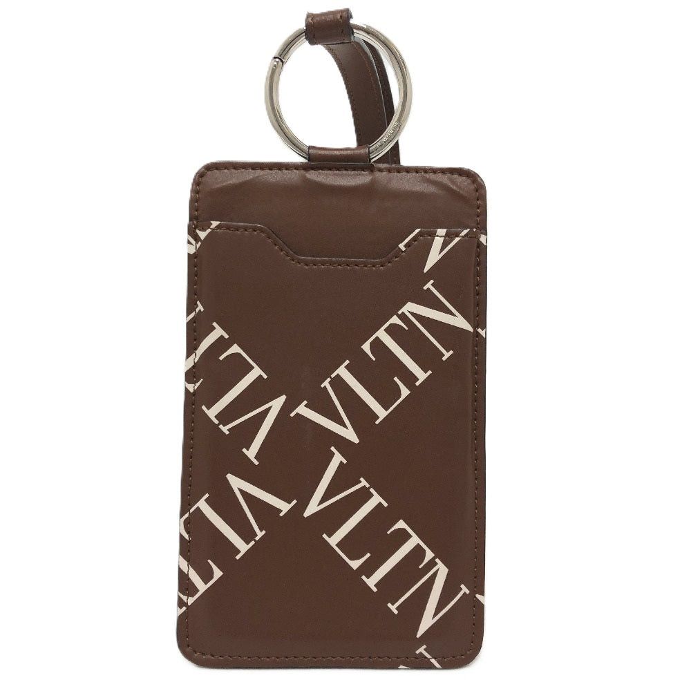 Valentino Logo Patterned All Over Strap Smart Phone Accessories Leather Put Across A Horse's Neck Shoulder Bag Unisex Brown, Women's