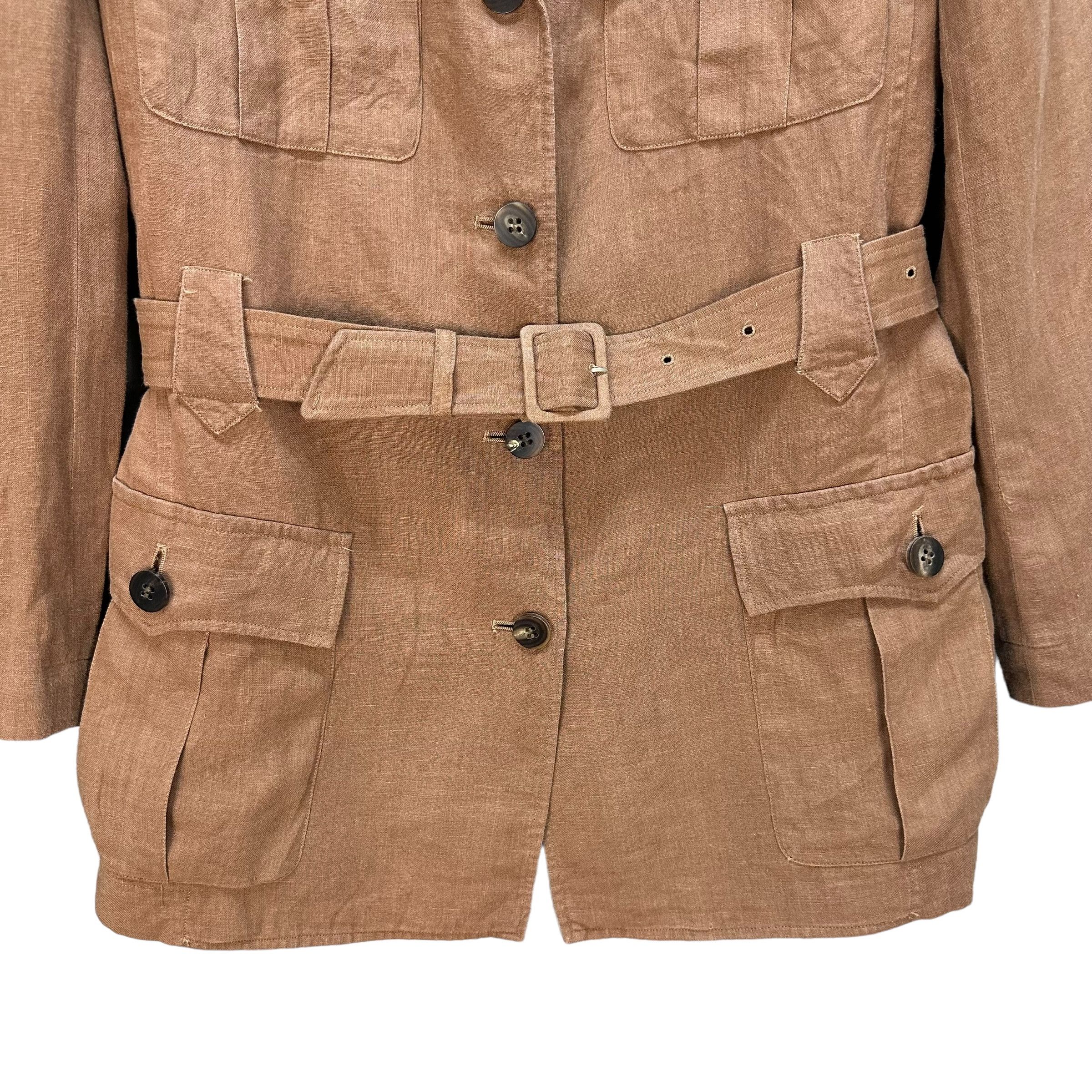 BIGI BIGI Made in Japan Belted Jacket Linen Skirt Suits #A24-0556 Size S / US 4 / IT 40 - 4 Thumbnail