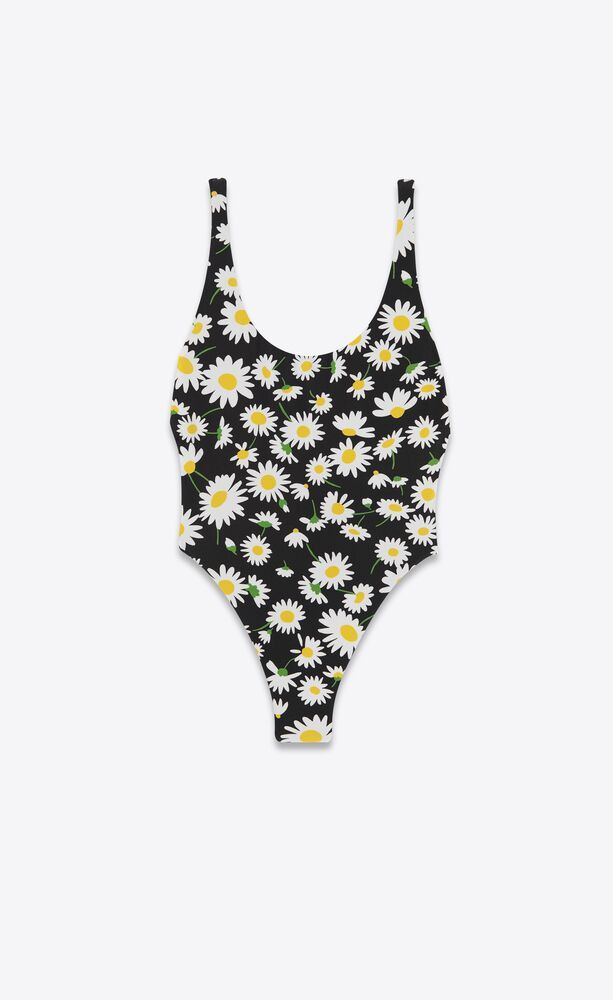 Saint Laurent Paris o1la1rc1a0425 669244 One-Piece Swimsuit in Daisy Jersey Size XL / US 12-14 / IT 48-50 - 1 Preview