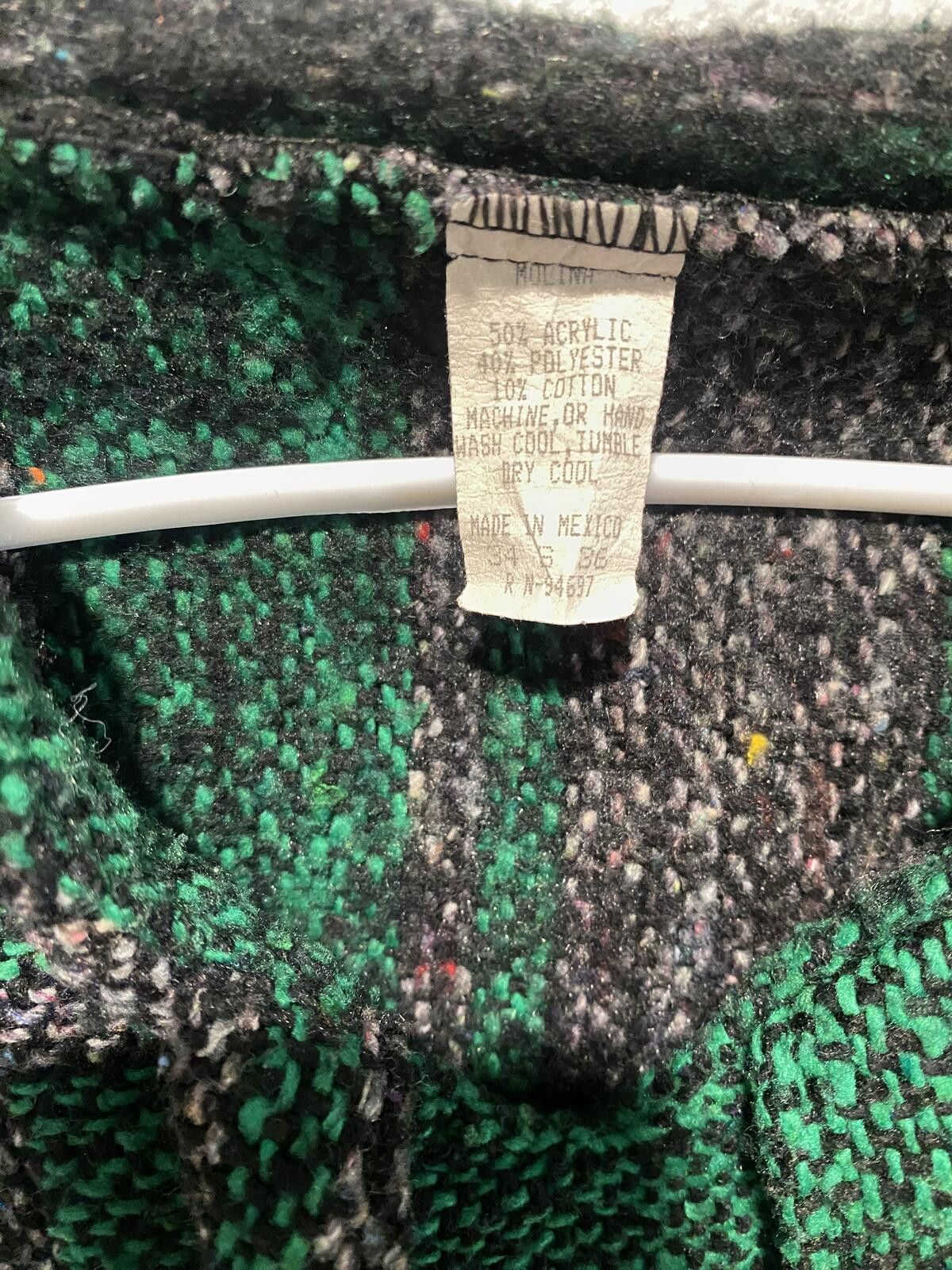 Unknown London Green and Gray Striped Hooded Baja Style Pullover Size US S / EU 44-46 / 1 - 3 Thumbnail