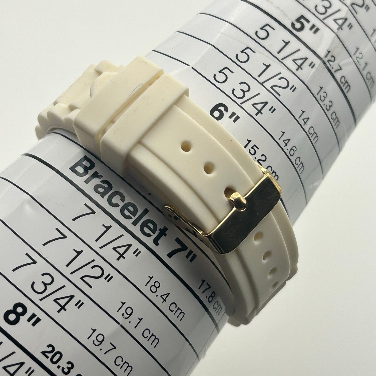 Other Ladies White Quartz Watch Gold Tone Bezel White Strap Watch Size ONE SIZE - 8 Thumbnail