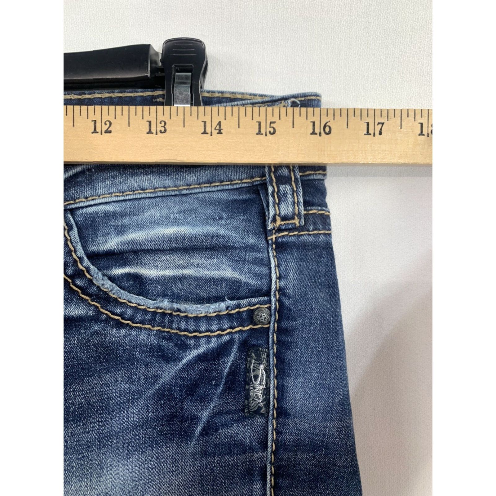 Silver Jeans Co. Silver Suki Mid Straight Jeans Womens 32x30 Dark Wash Stretch Fluid Denim Size 24" / US 00 / IT 34 - 4 Thumbnail