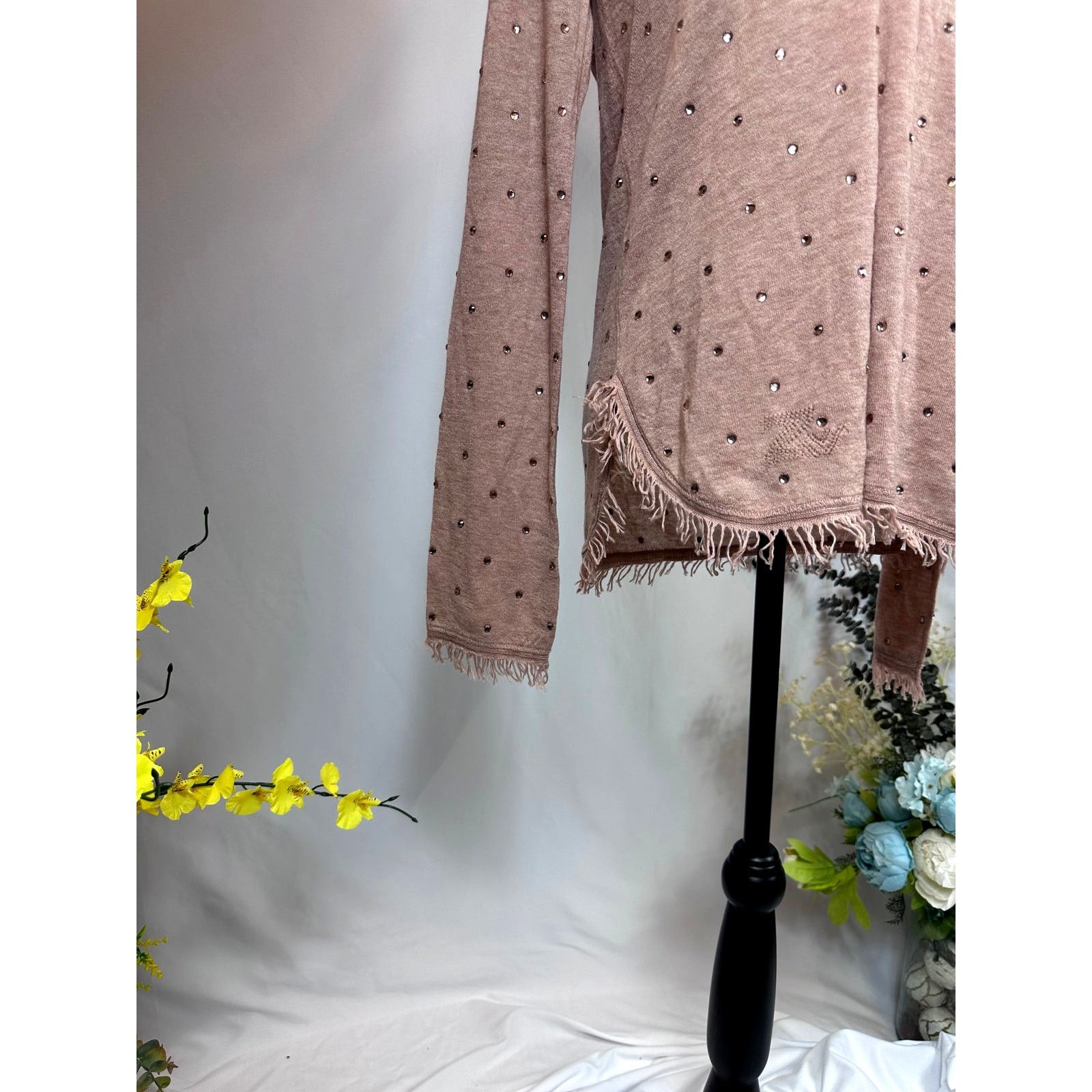 Zadig & Voltaire Zadig & Voltaire Riviera Rhinestone Cashmere Sweater Blush M Size M / US 6-8 / IT 42-44 - 15 Thumbnail