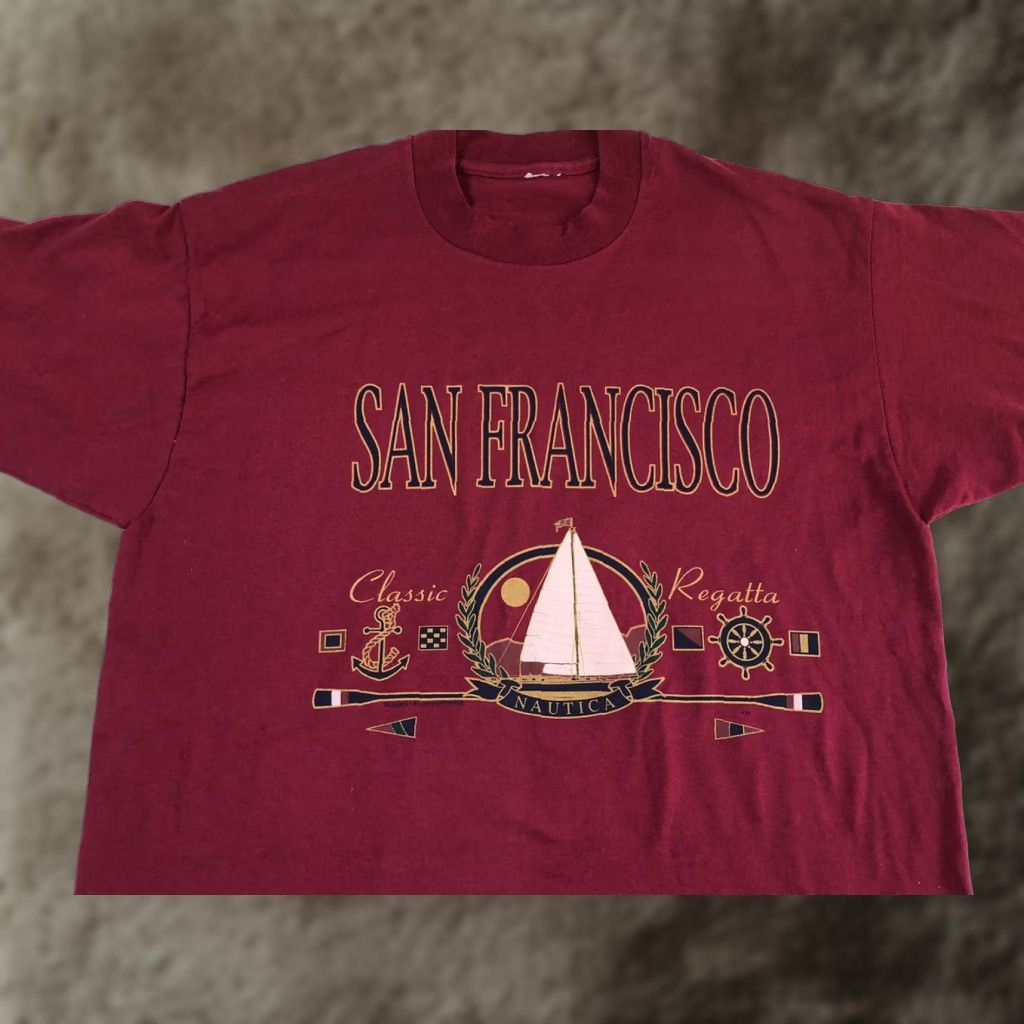 Vintage VINTAGE San Francisco California T-Shirt Crew Neck Short Sleeve L Red Cotton Graphic Print Logo Men Size US L / EU 52-54 / 3 - 1 Thumbnail