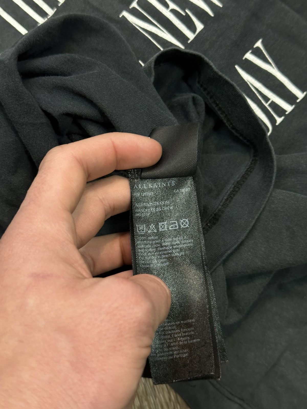 Allsaints AllSaints T-Shirt Graphite Faded Big Logo Size US XS / EU 42 / 0 - 8 Thumbnail