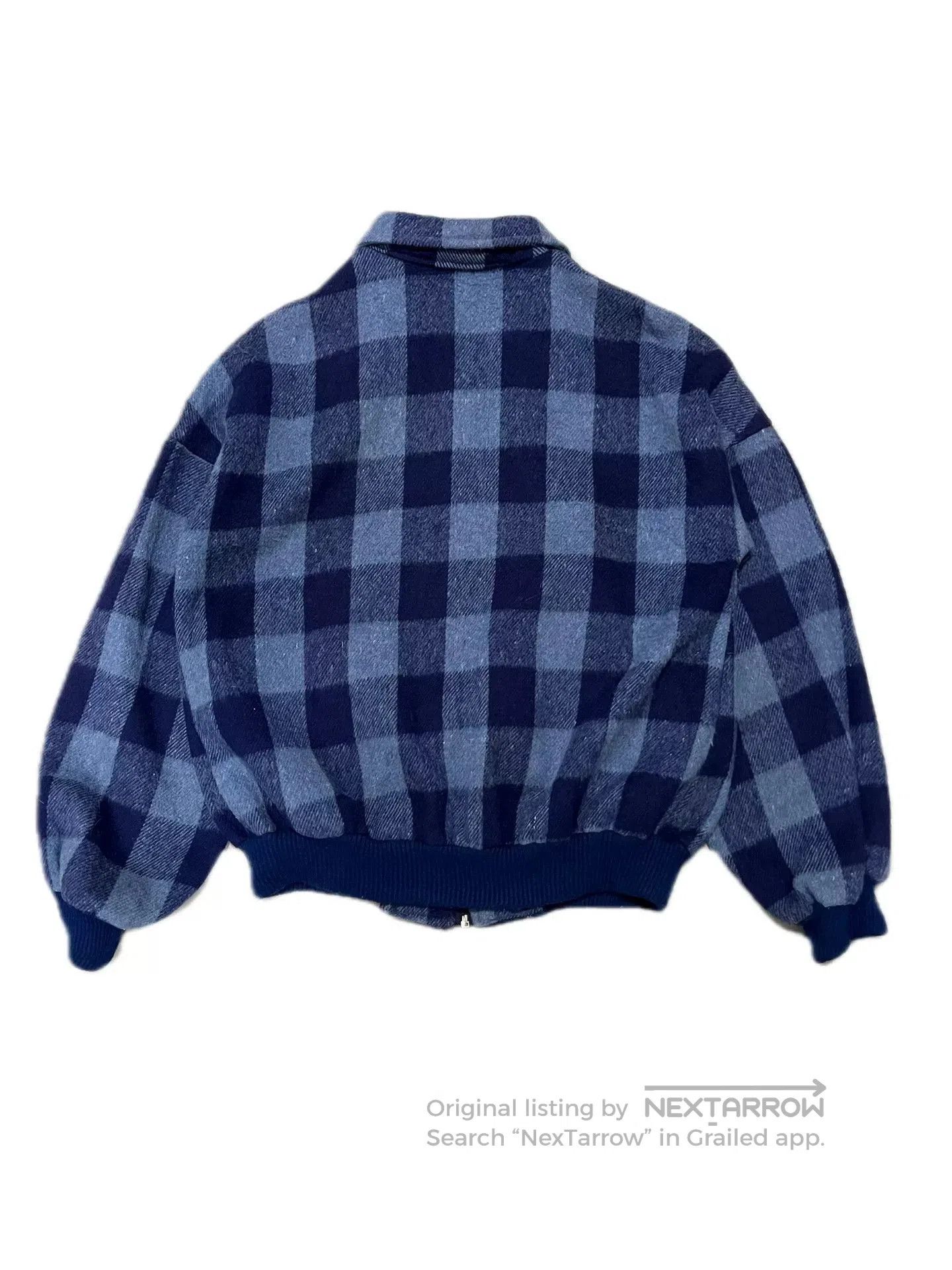 Vintage 80s Vintage Blue Plaid Wool Jacket. Size US M / EU 48-50 / 2 - 2 Thumbnail