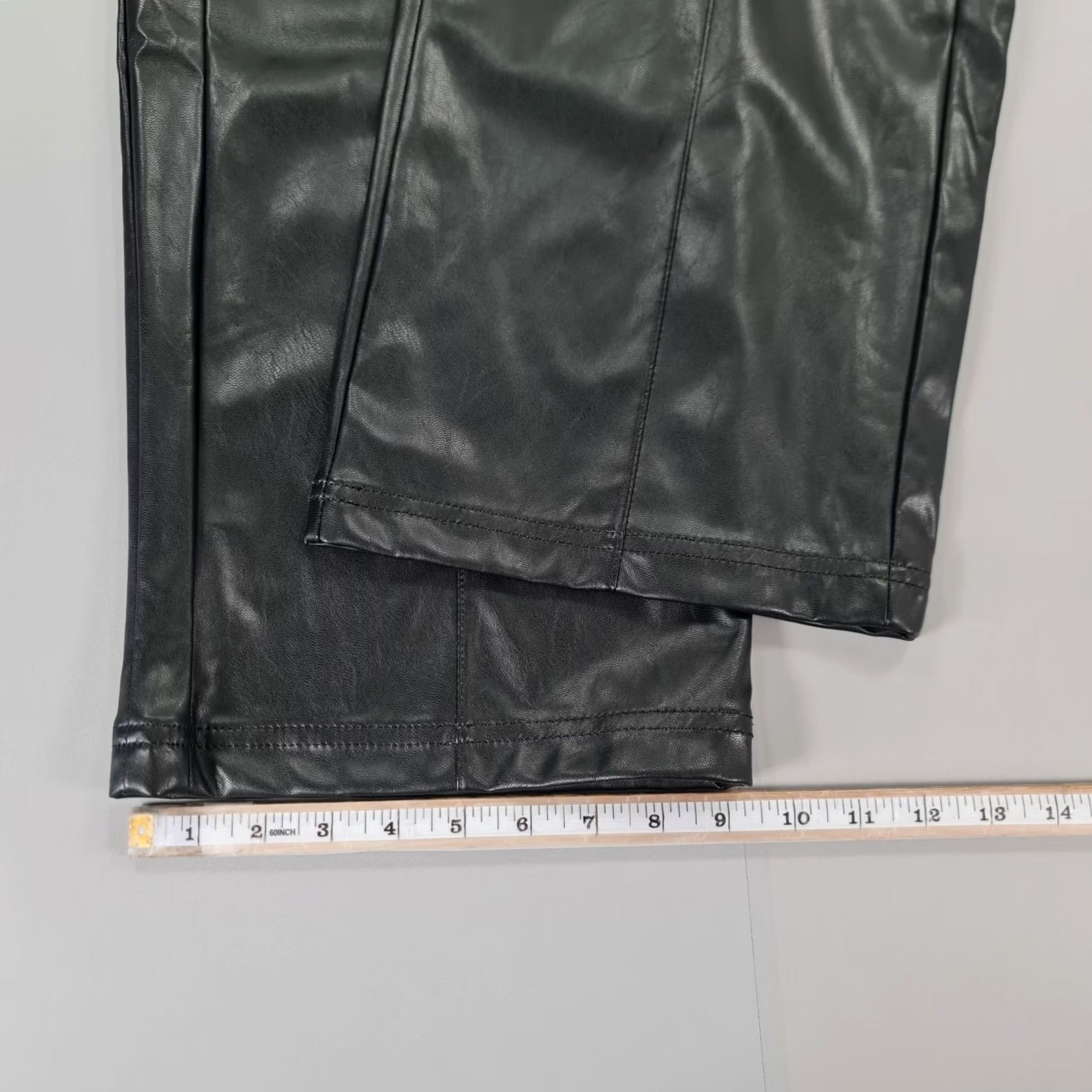 Puma PUMA Womens Trousers Black Large Faux Leather Straight Leg Elastic Waist Pockets 535692 Size 36" / US 14 / IT 50 - 6 Thumbnail