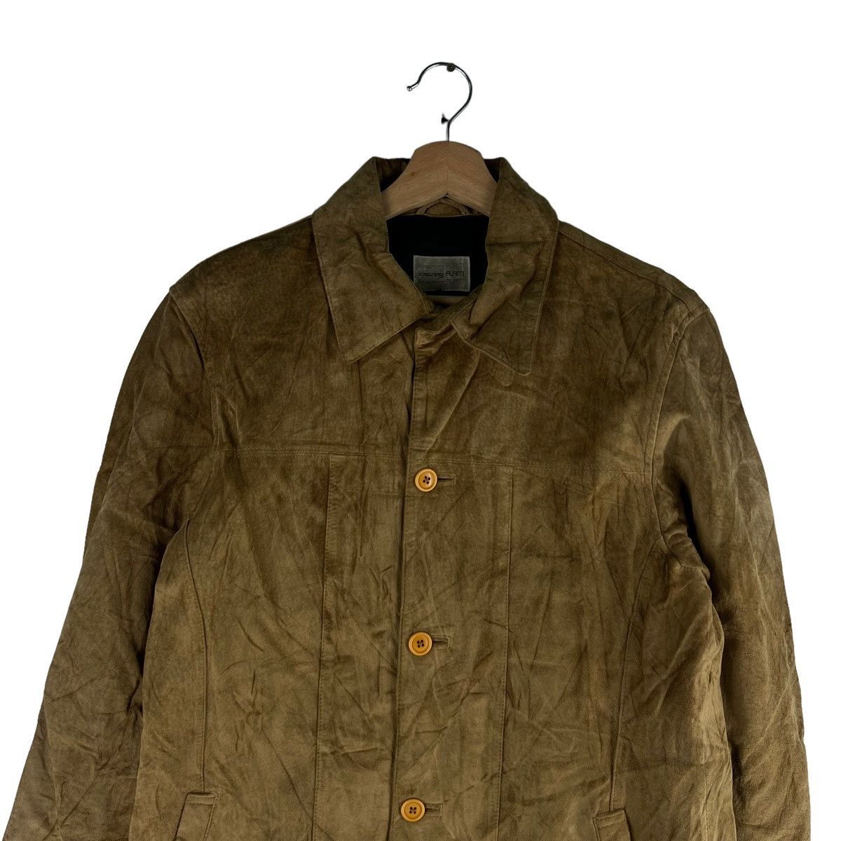 Vintage 🔥90’s Leather Shirt Jacket Work Charing Flam Issey Miyake Size US L / EU 52-54 / 3 - 2 Thumbnail