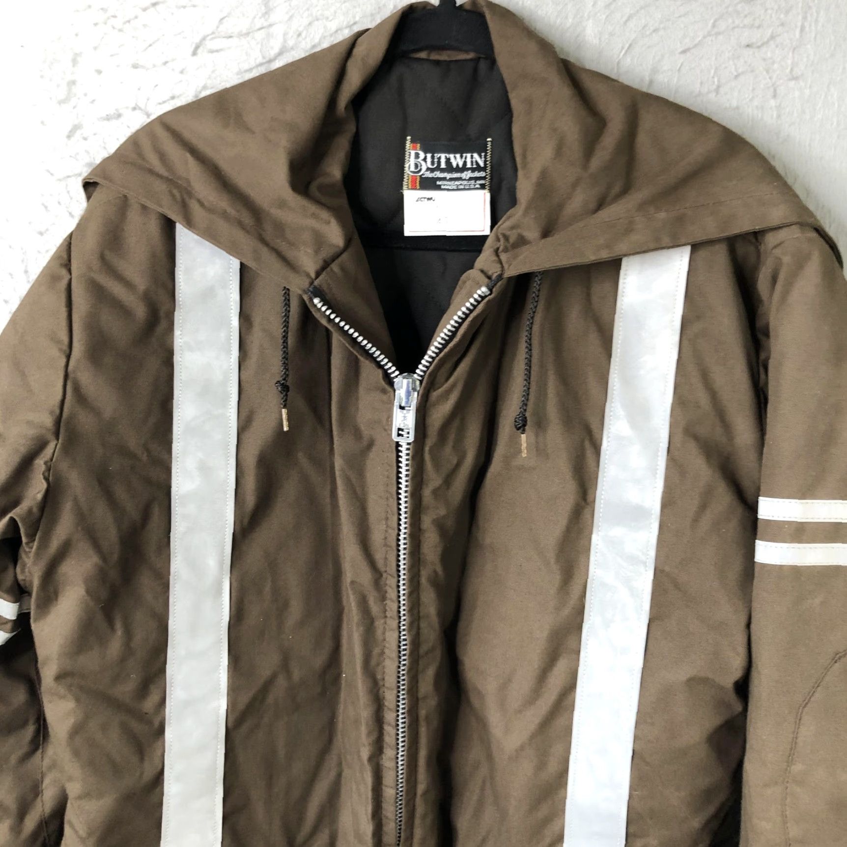 Vintage VINTAGE Butwin Jacket Mens 42 Brown Reflective Hooded Parka Allied 70s Size US XS / EU 42 / 0 - 7 Thumbnail