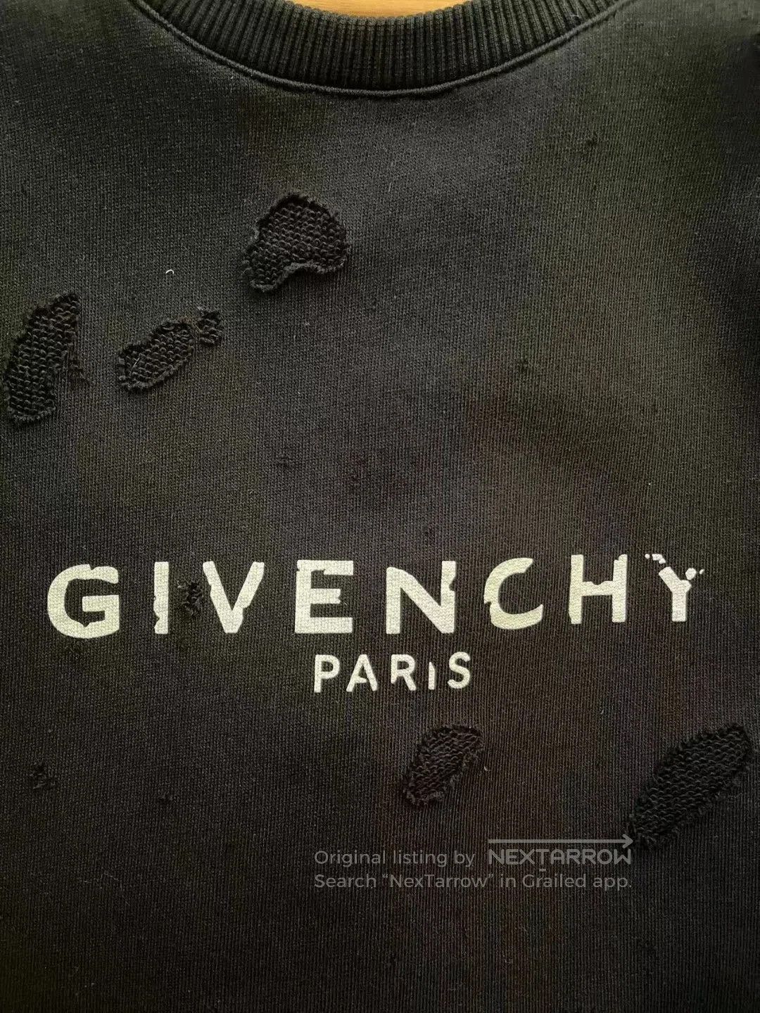 Givenchy givenchy distressed black sweatshirt. Size XXS / US 00 / IT 34 - 3 Thumbnail
