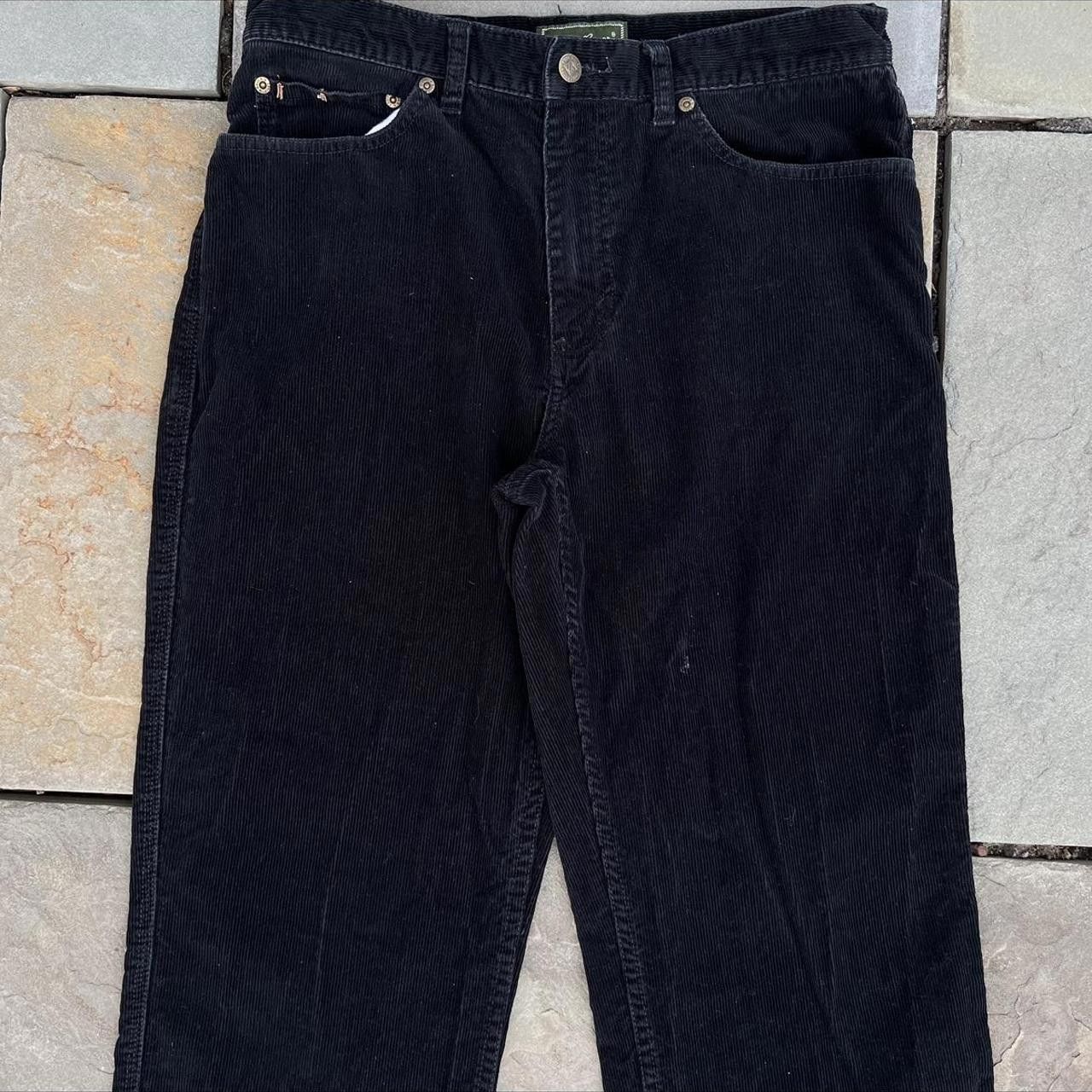 Eddie Bauer Black Corduroy Riveted Jeans Size US 33 - 2 Thumbnail