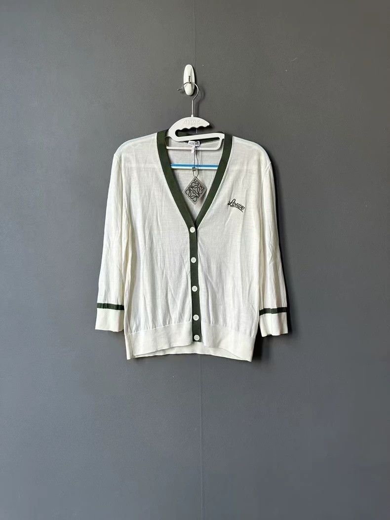 LOEWE White and green thin cardigan