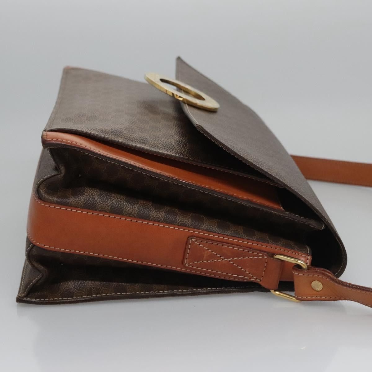 Celine CELINE Macadam Canvas Shoulder Bag Pvc Leather Brown Size ONE SIZE - 4 Thumbnail