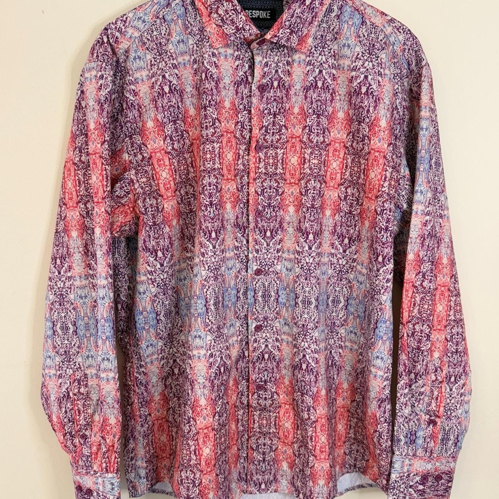 Bespoken Bespoke flip cuff long sleeve button up shirt purple pink XL Size US XL / EU 56 / 4 - 6 Thumbnail