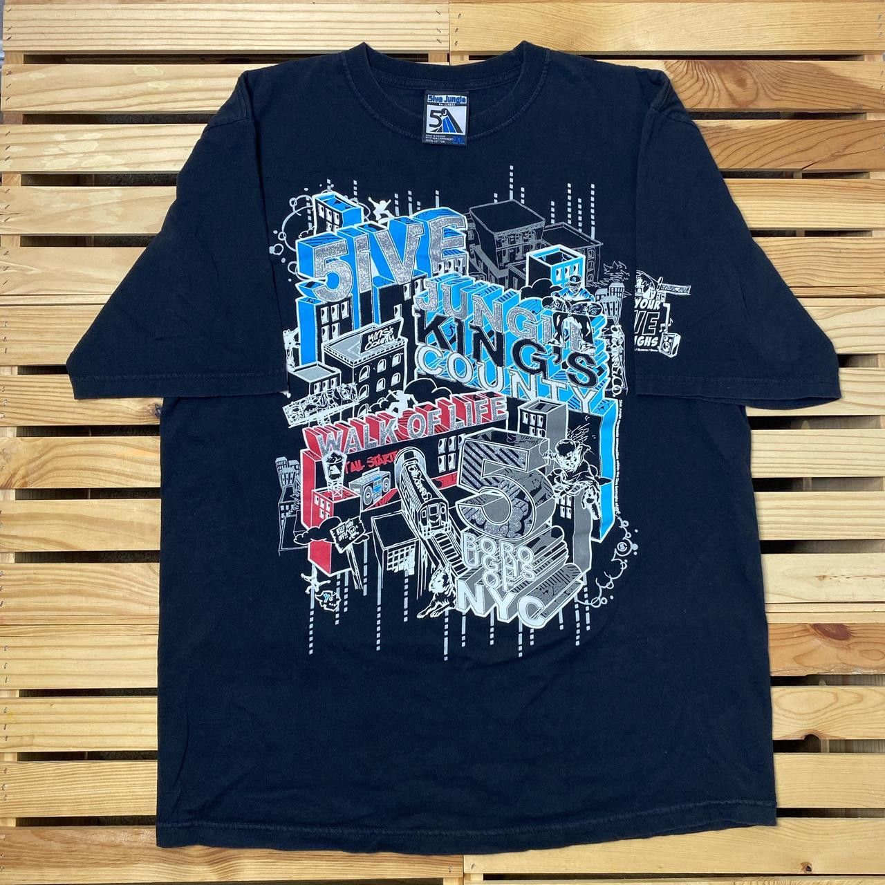 Other Vintage 5ive Jungle Black Y2K Hip Hop Tee Size 2XL Size US XXL / EU 58 / 5 - 1 Thumbnail