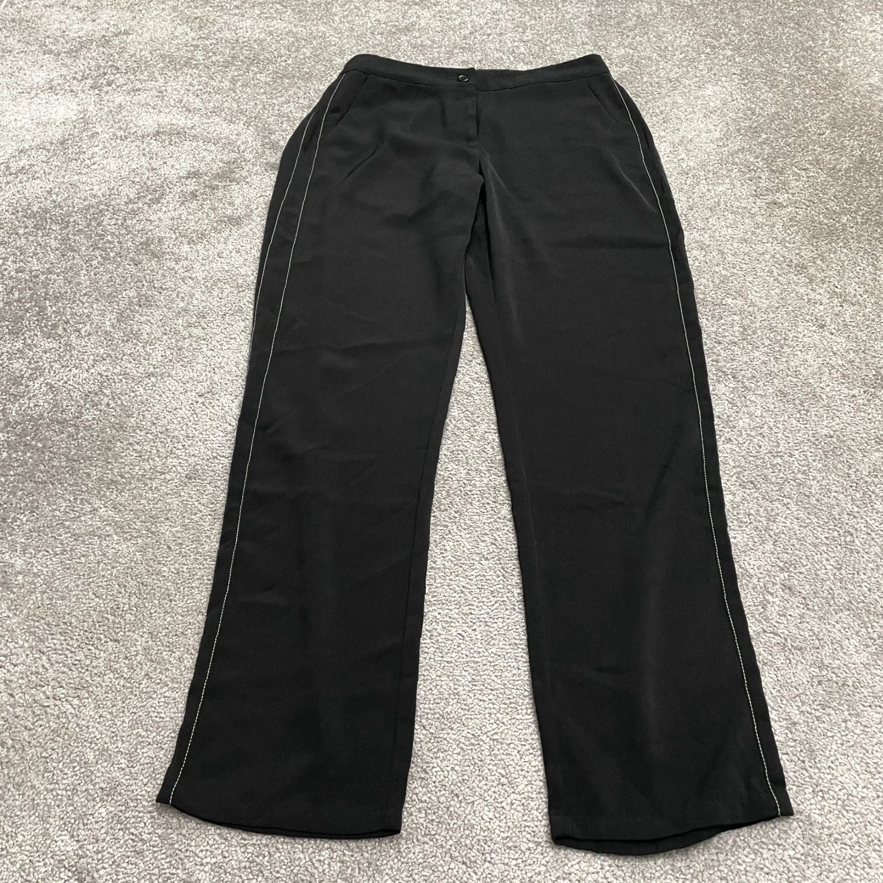 Vintage Vero Moda Pants Womens Medium Black High Rise Straight Leg 30x31 Size 32" / US 10 / IT 46 - 2 Thumbnail