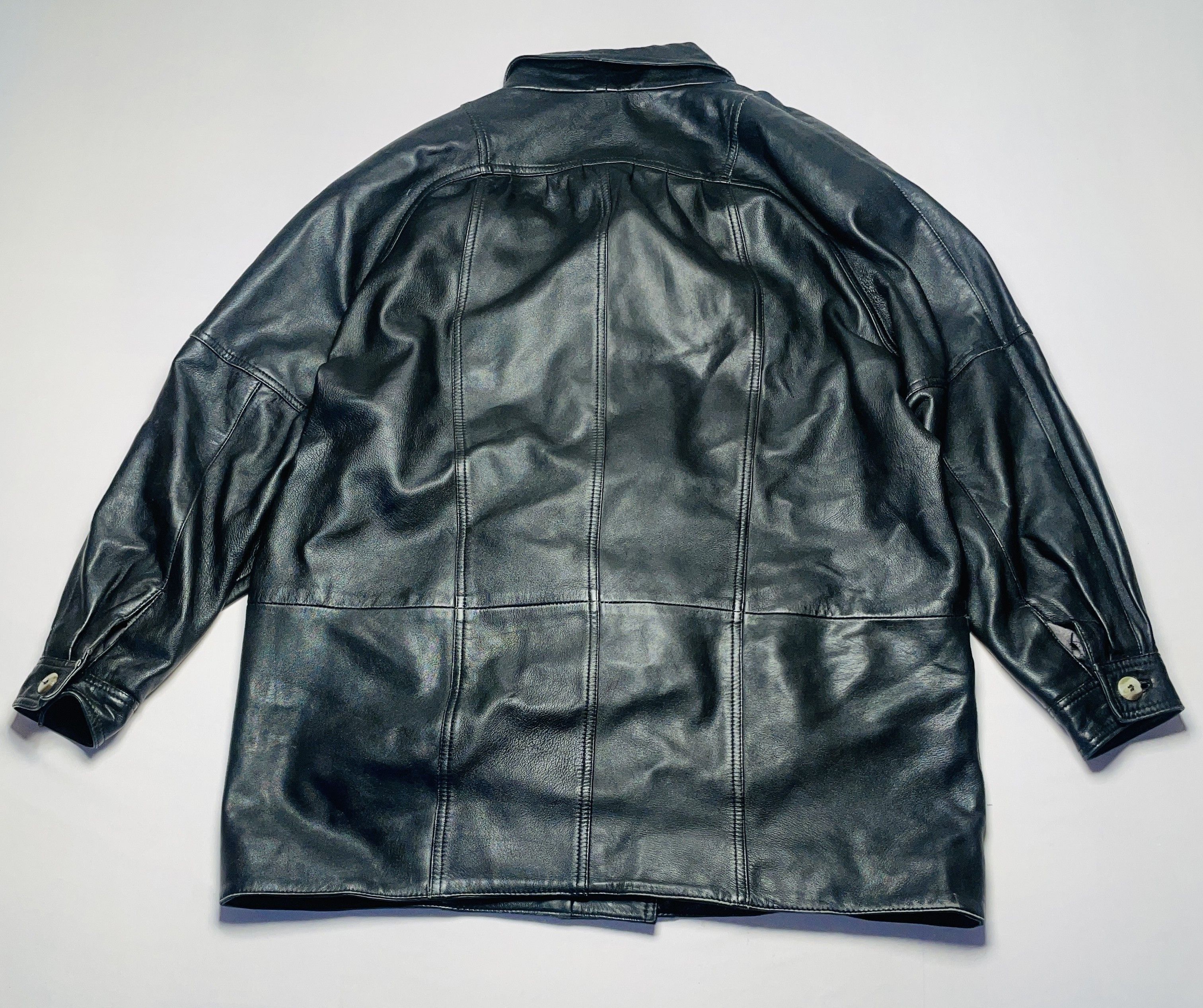 Other 🧥 49,90€ – Schwarze Echtlederjacke –Futter 100 % Polyester Size US L / EU 52-54 / 3 - 5 Thumbnail