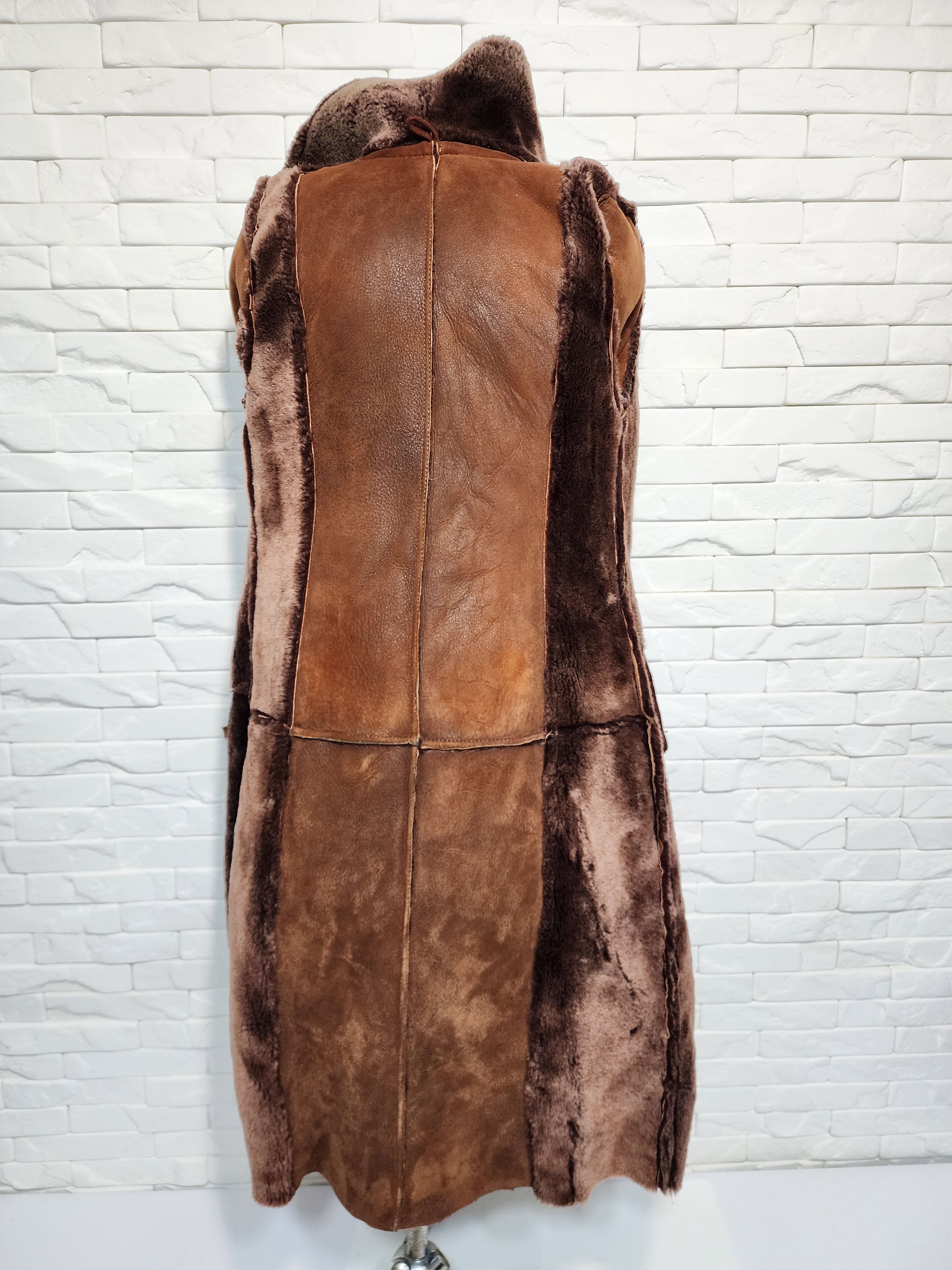 Genuine Leather Women's Brown Sheepskin Coat: Genuine Fur Size M / US 6-8 / IT 42-44 - 7 Thumbnail